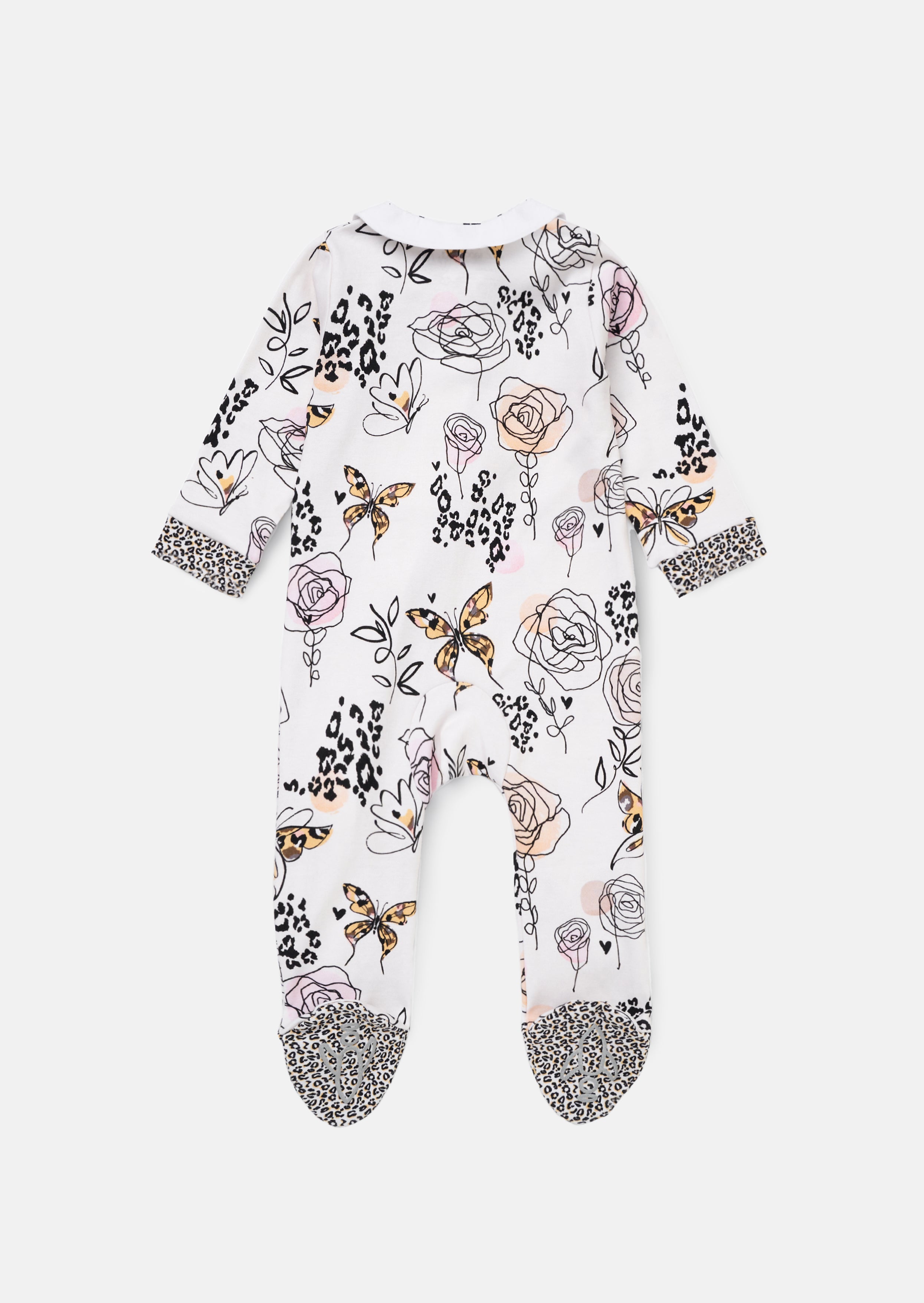 Lyra Ecru Butterfly Print Babygrow and Headband