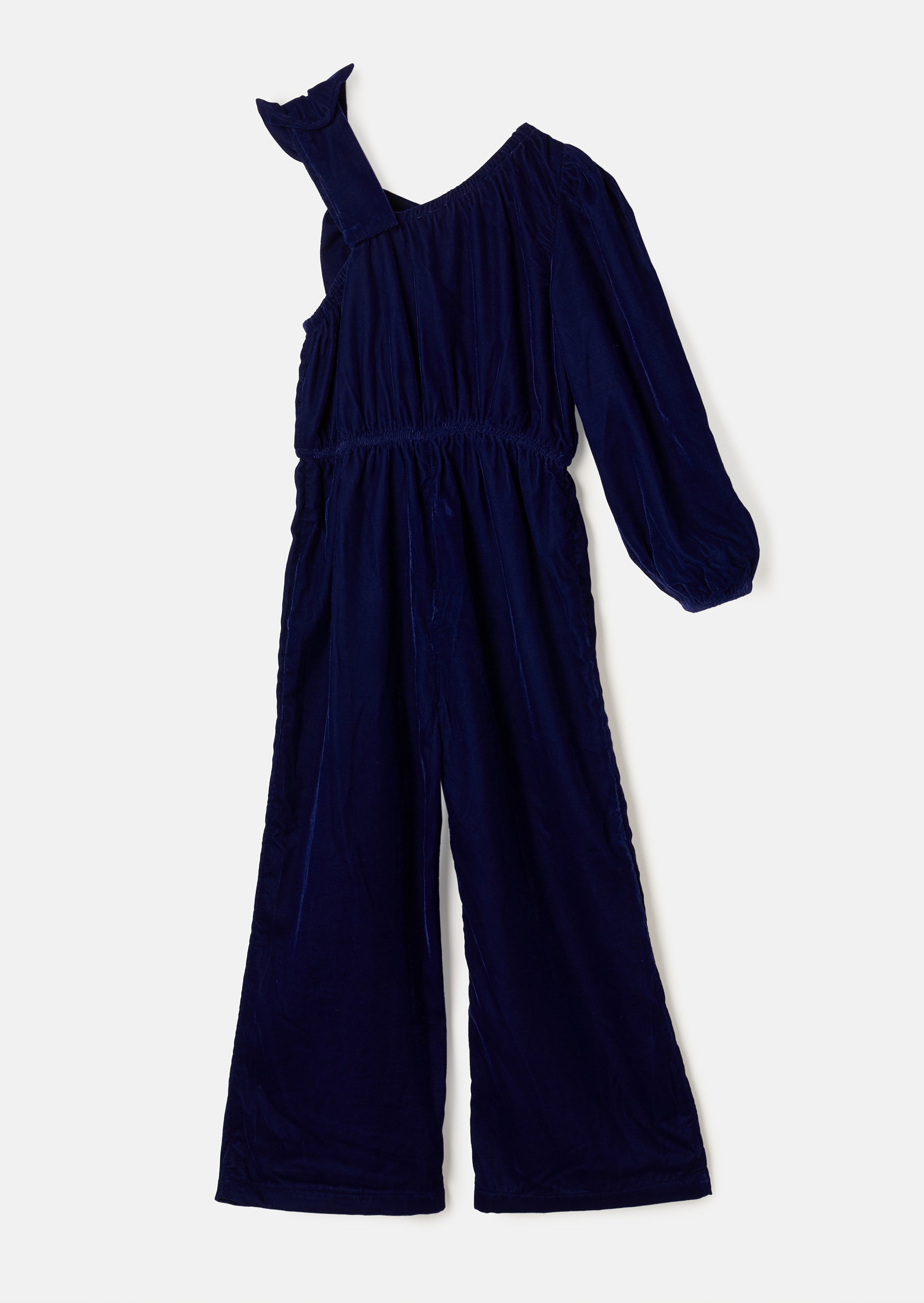 Thea Bow Shoulder Velvet Jumpsuit