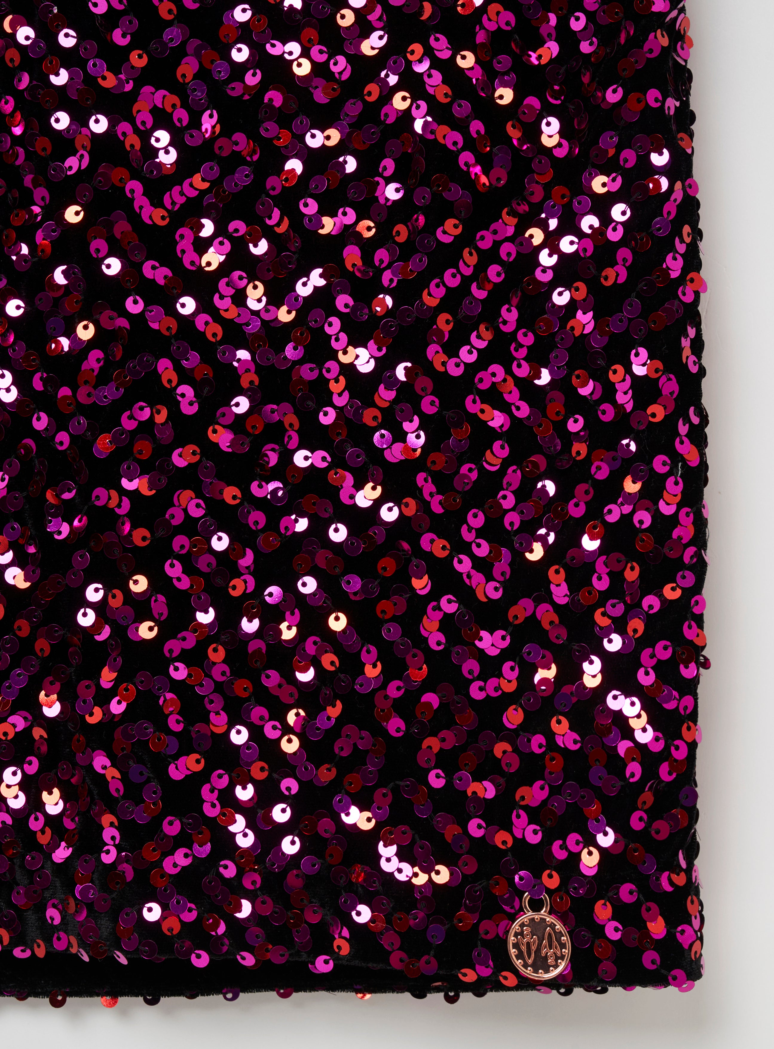 Black and pink sequin dress hotsell