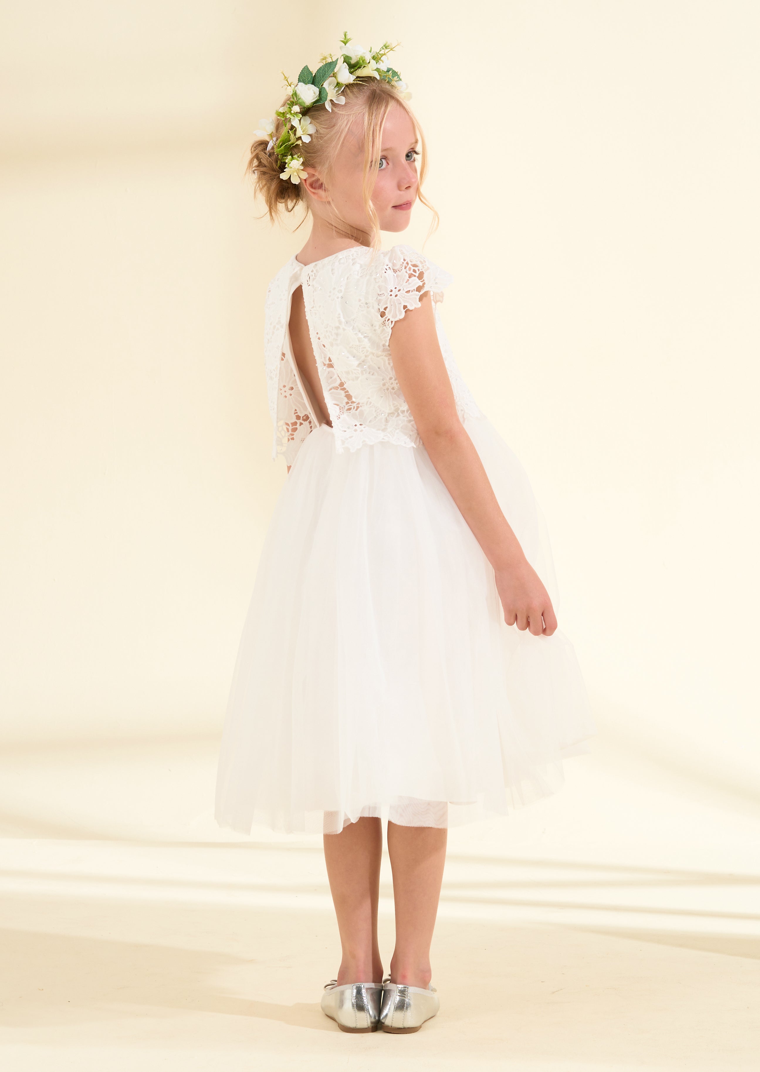 Esme Ivory Lace Bodice Dress