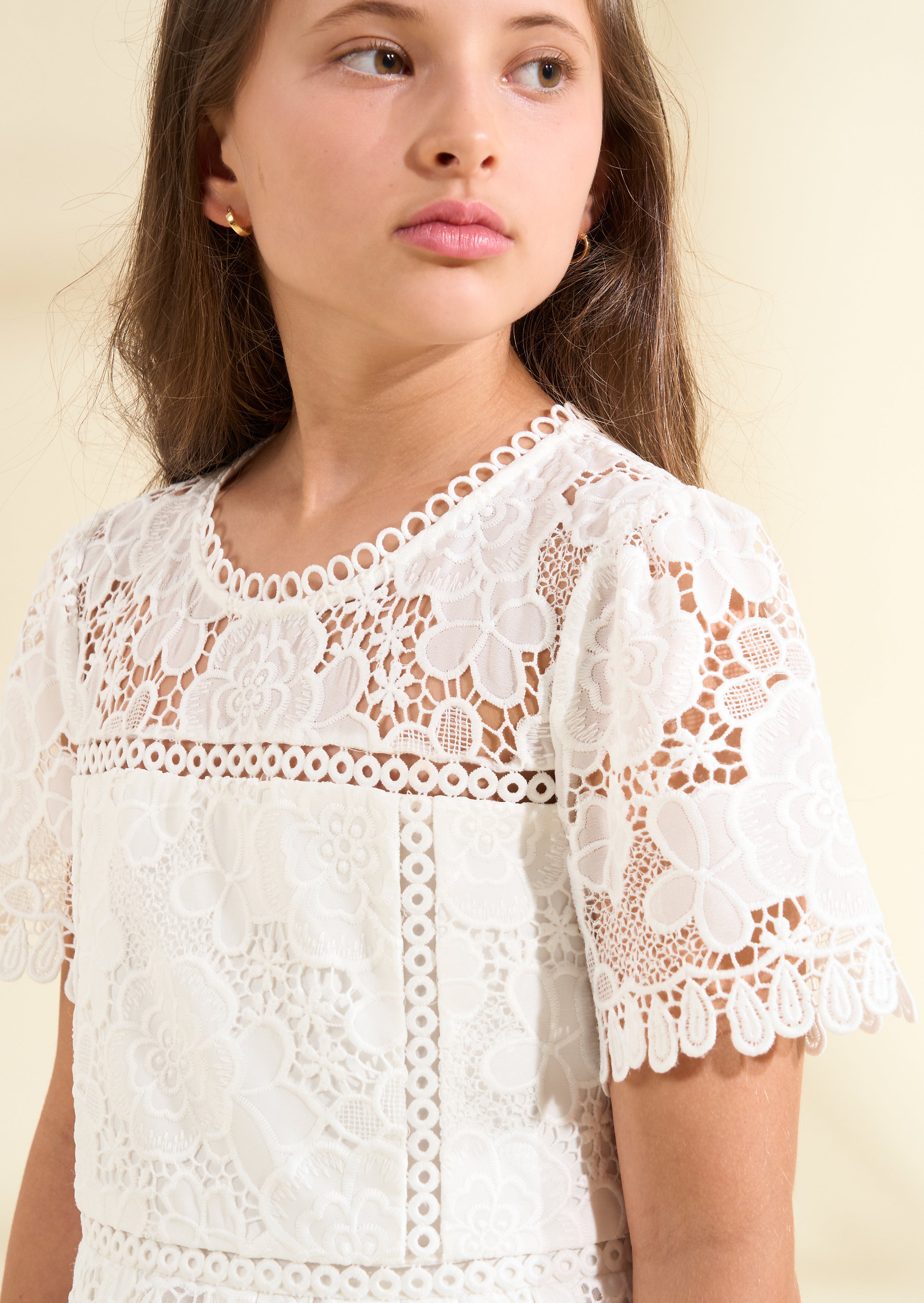 Mavea White Lace Dress