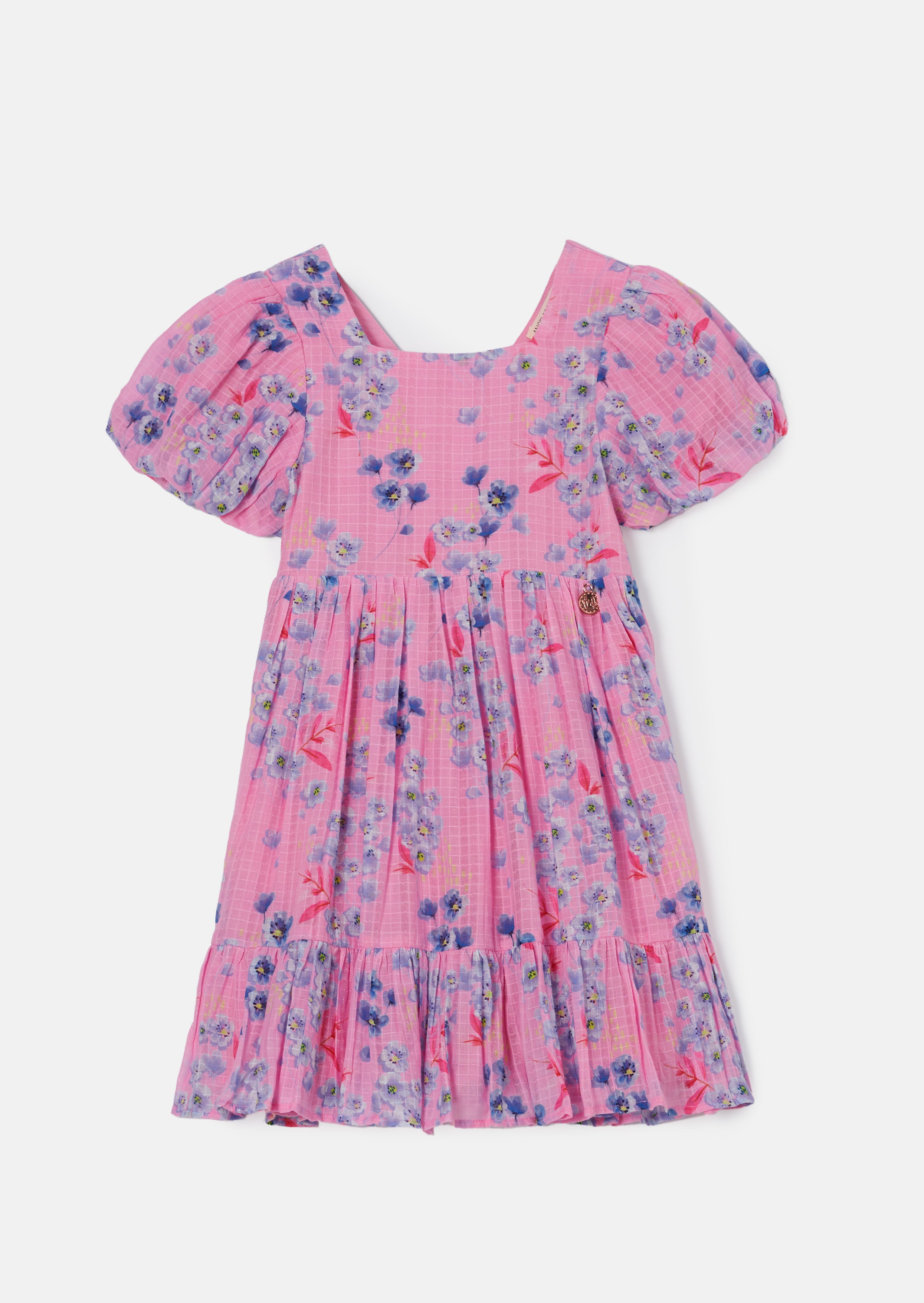 Simone Pink Textured Print Dress