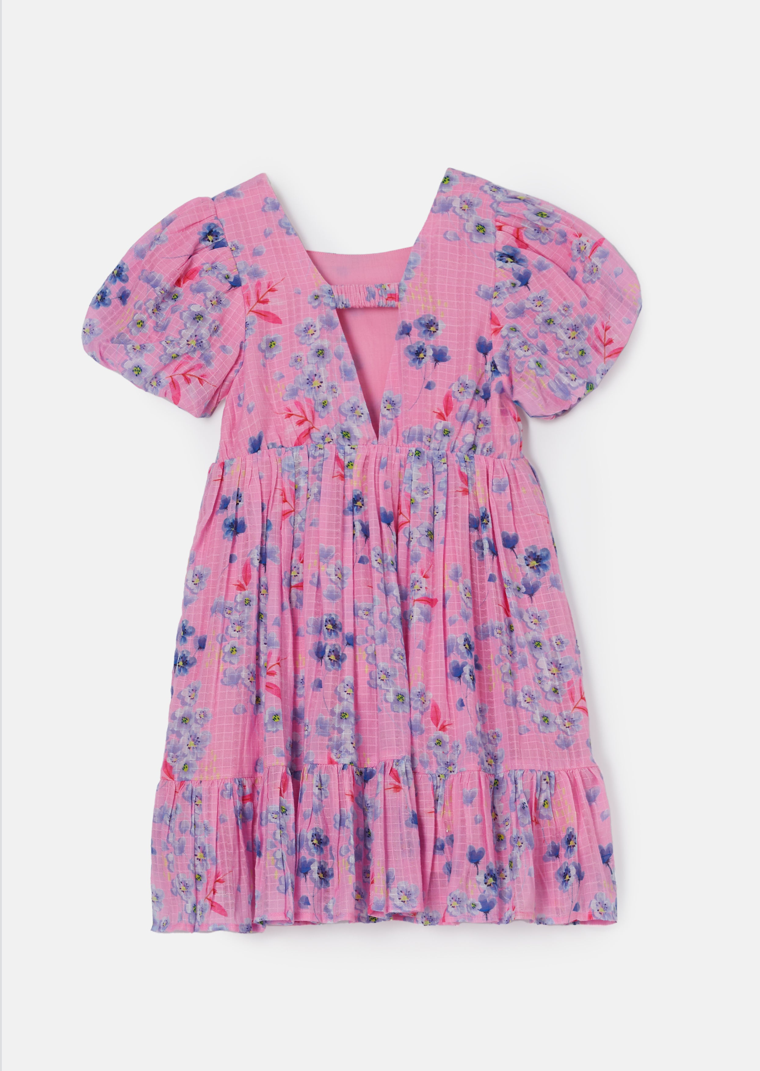 Simone Pink Textured Print Dress