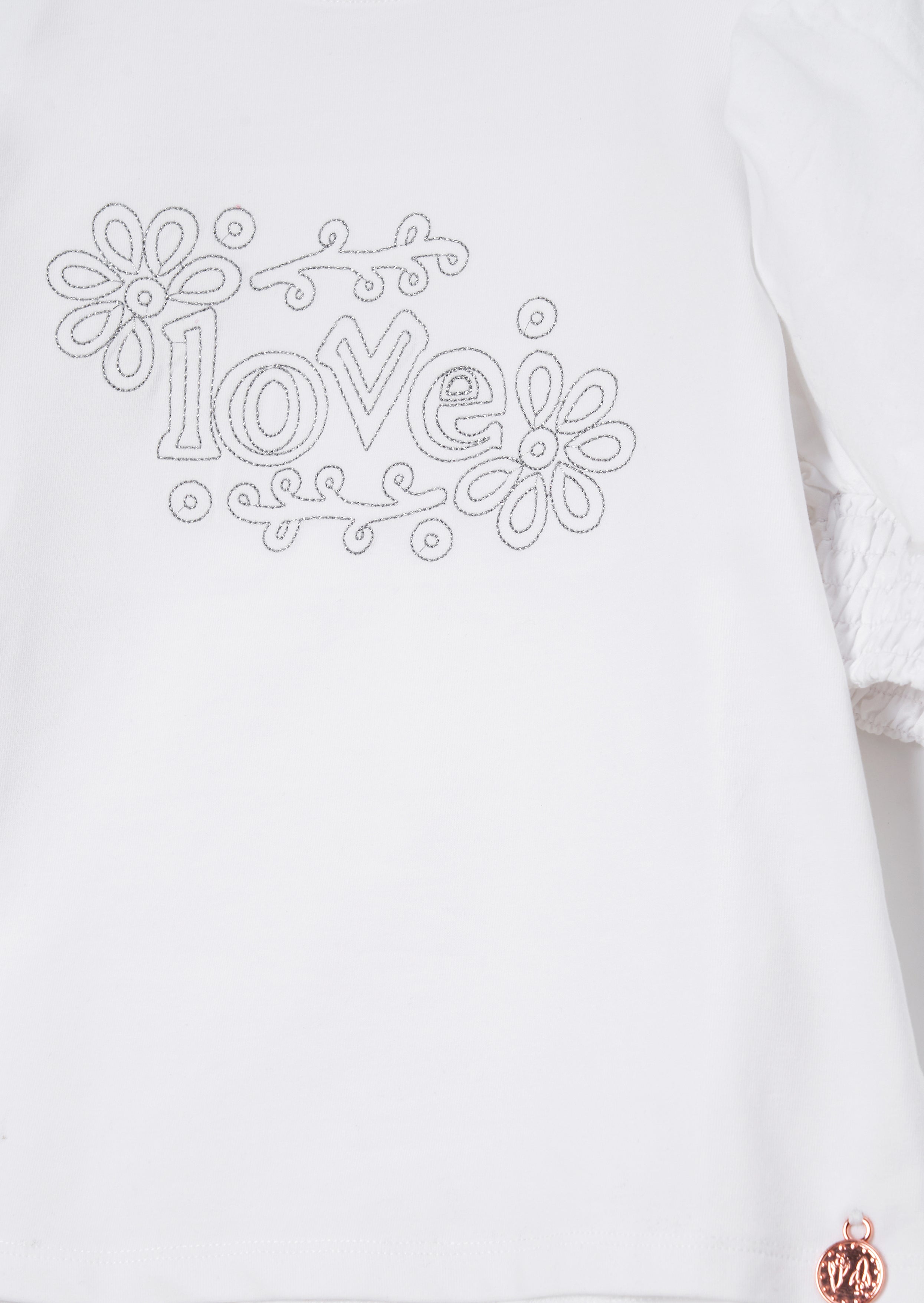 Alessia Metallic Slogan Love Tee