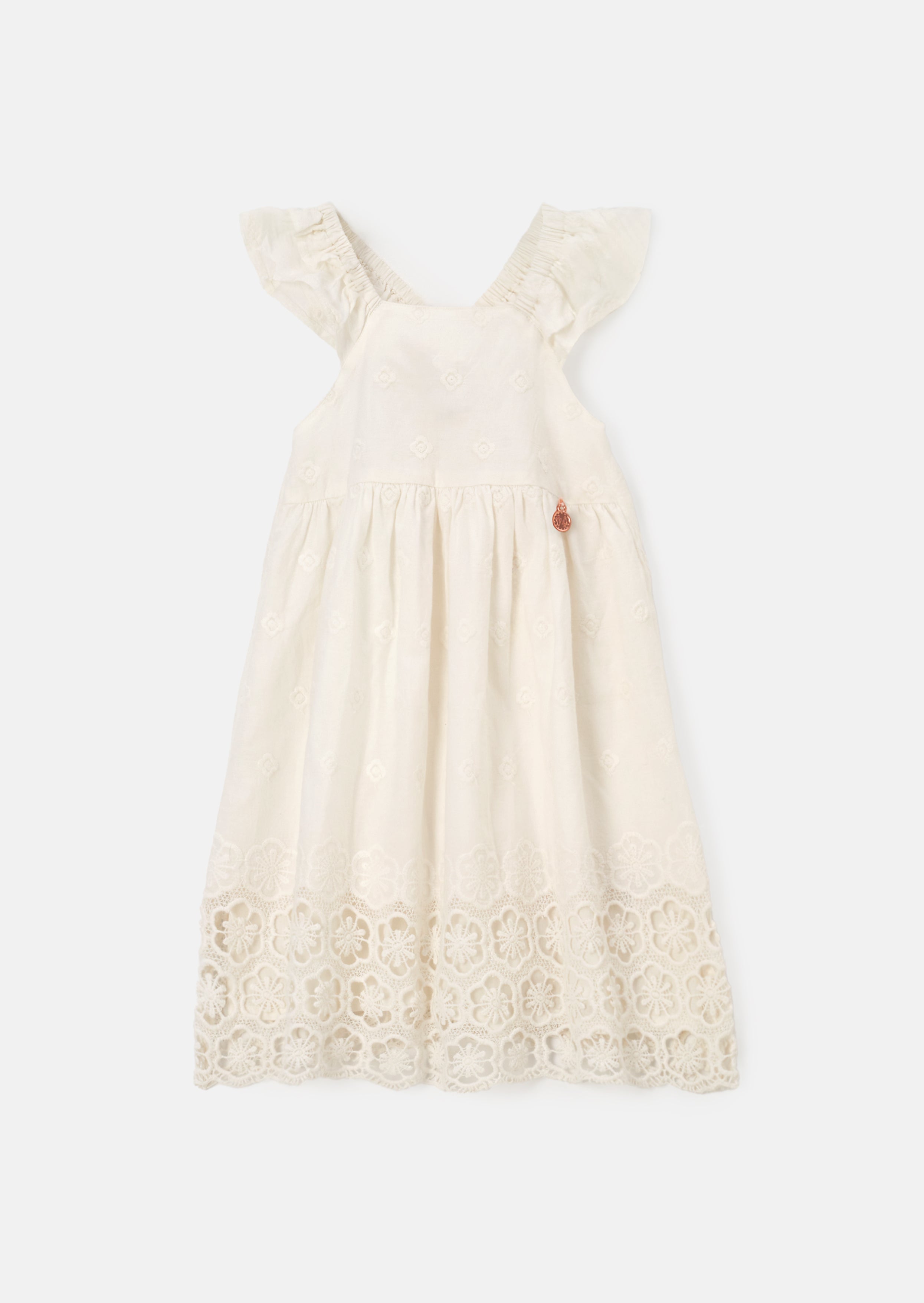 Della White Lace Trim Sundress