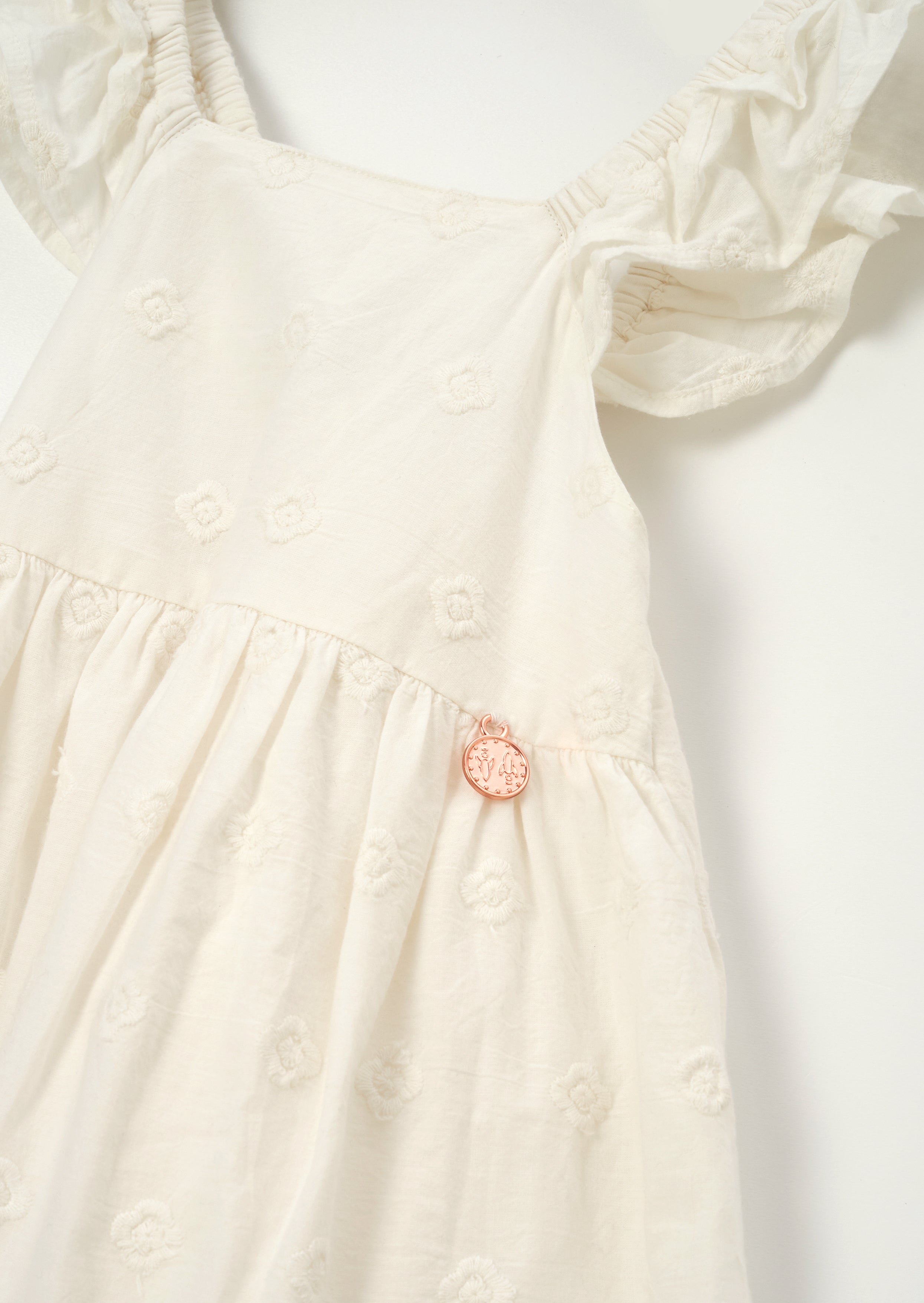 Della White Lace Trim Sundress