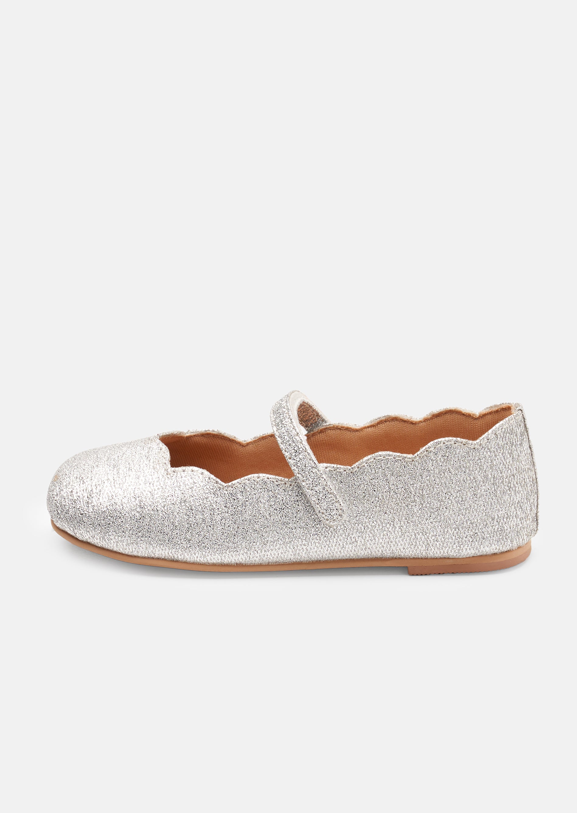 Mary Jane Silver Scallop Shoe