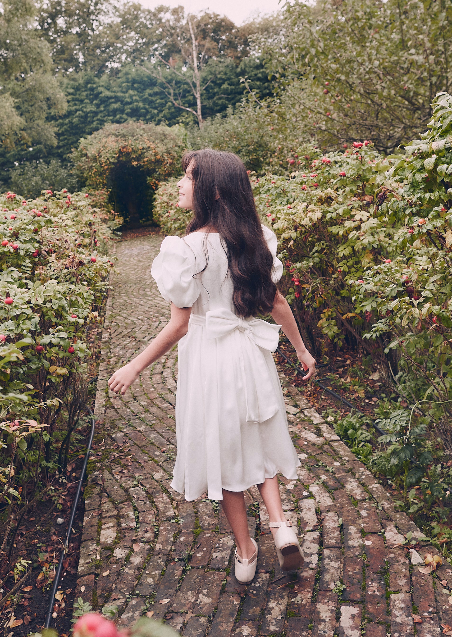 Portia Ivory Pleated Bodice Dress