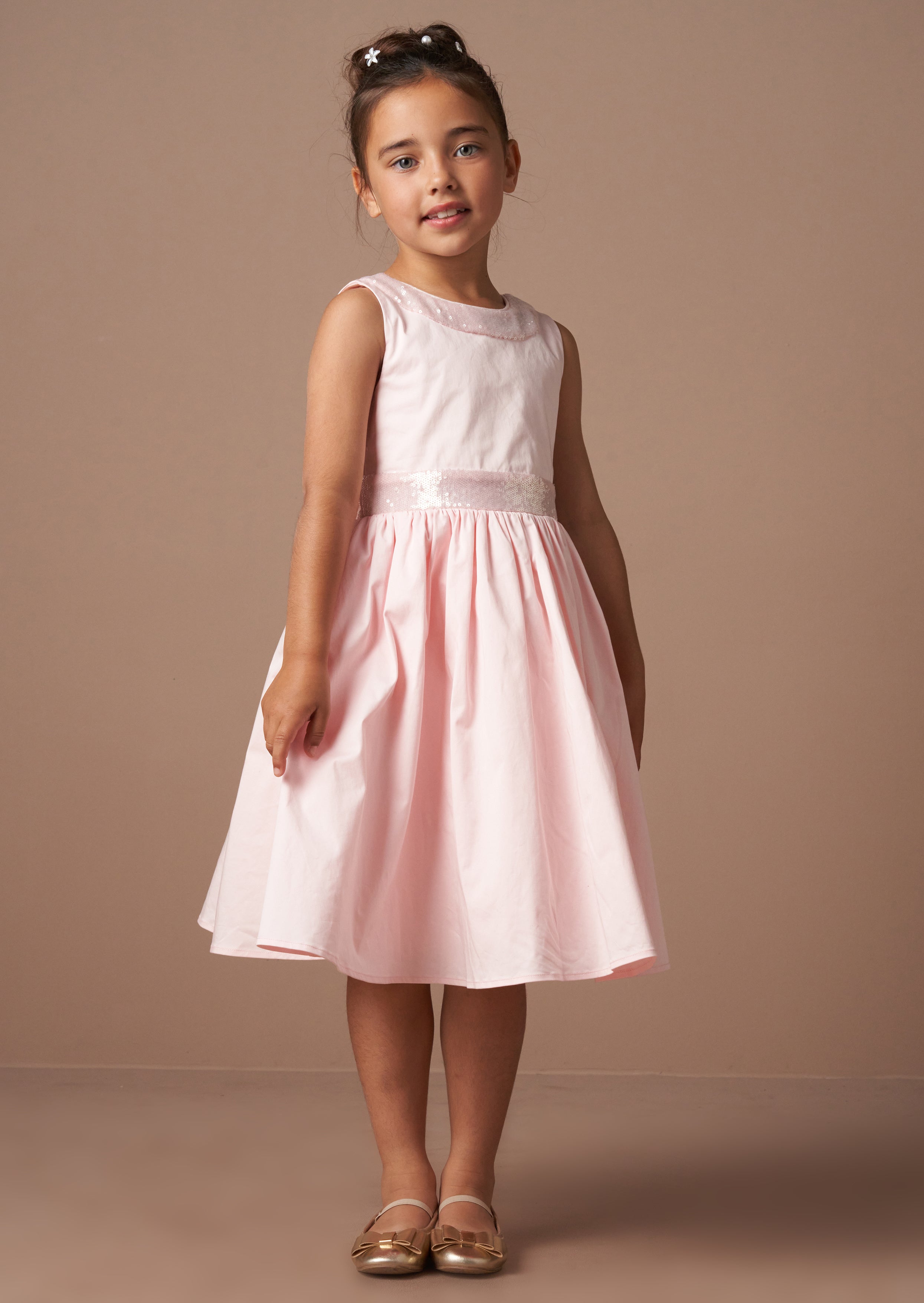 Claudia Pink Sequin Bow Dress