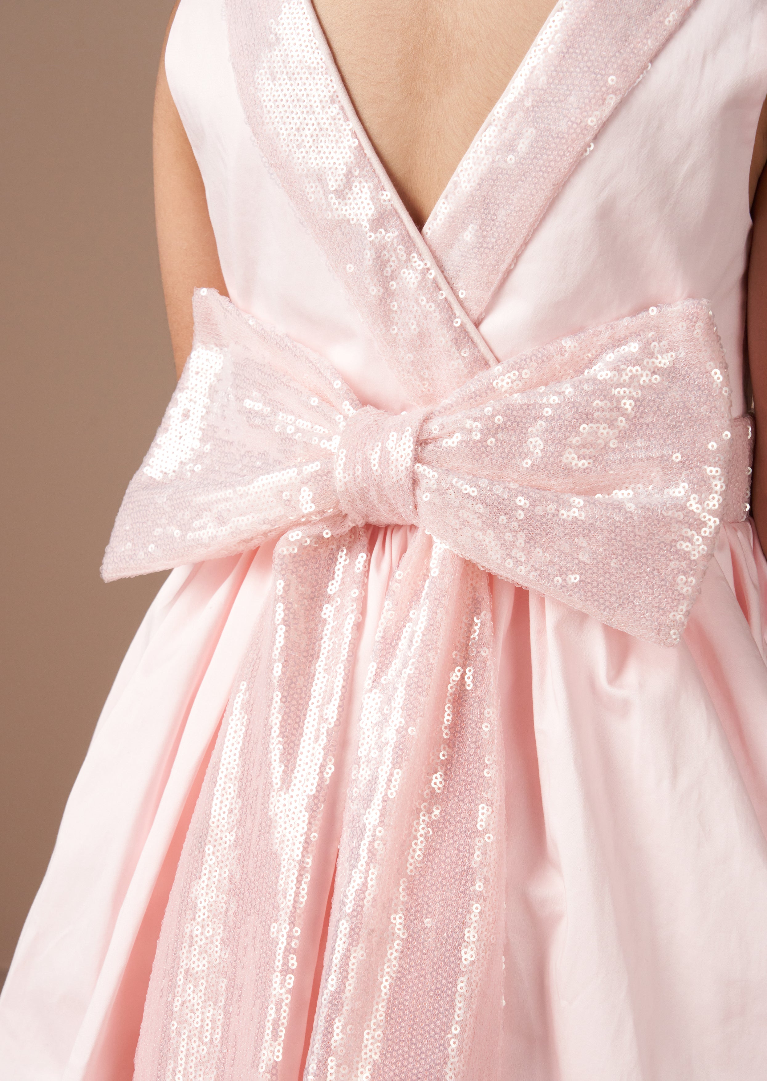 Claudia Pink Sequin Bow Dress