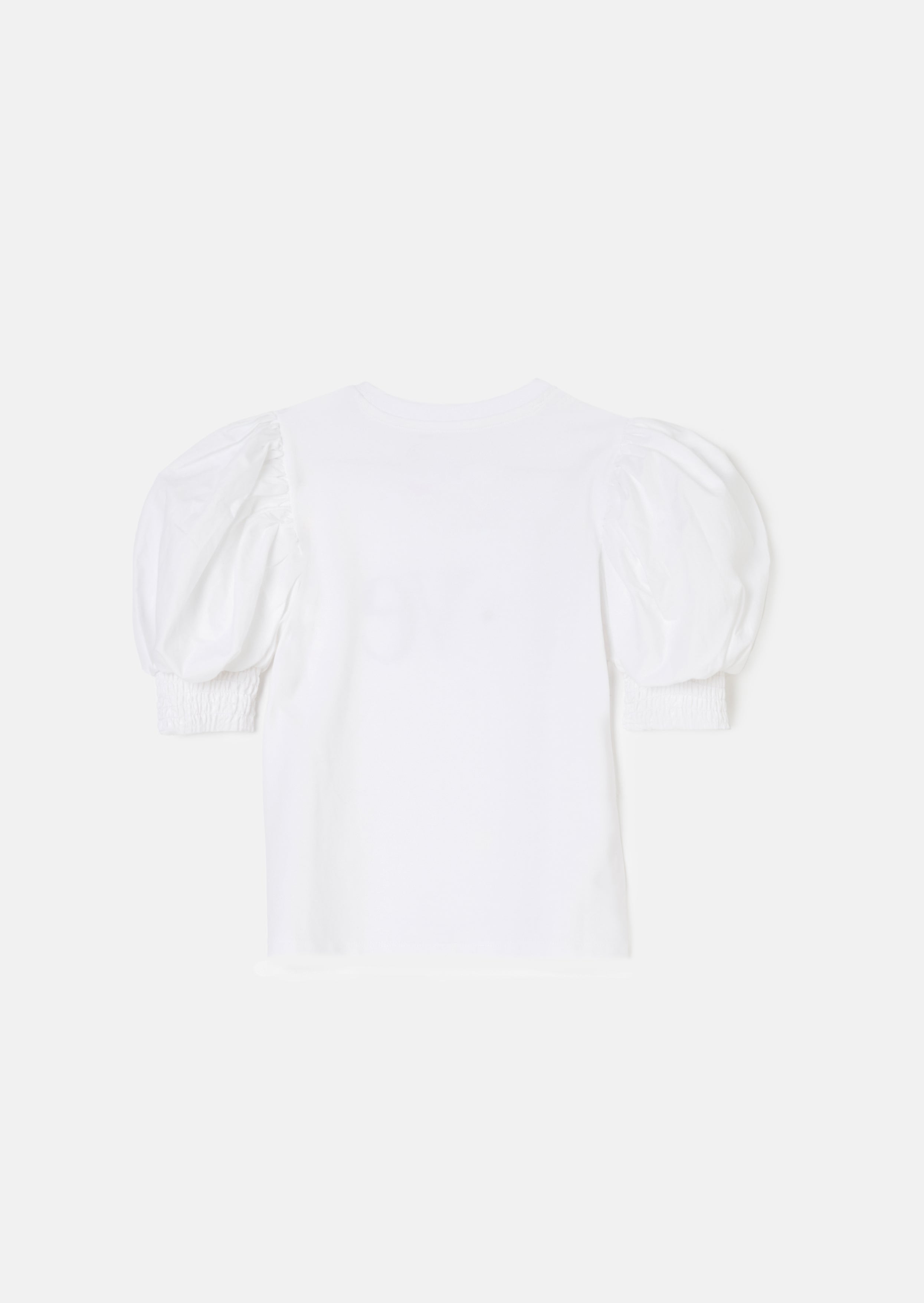 Heidi White Woven Puff Sleeve Love T