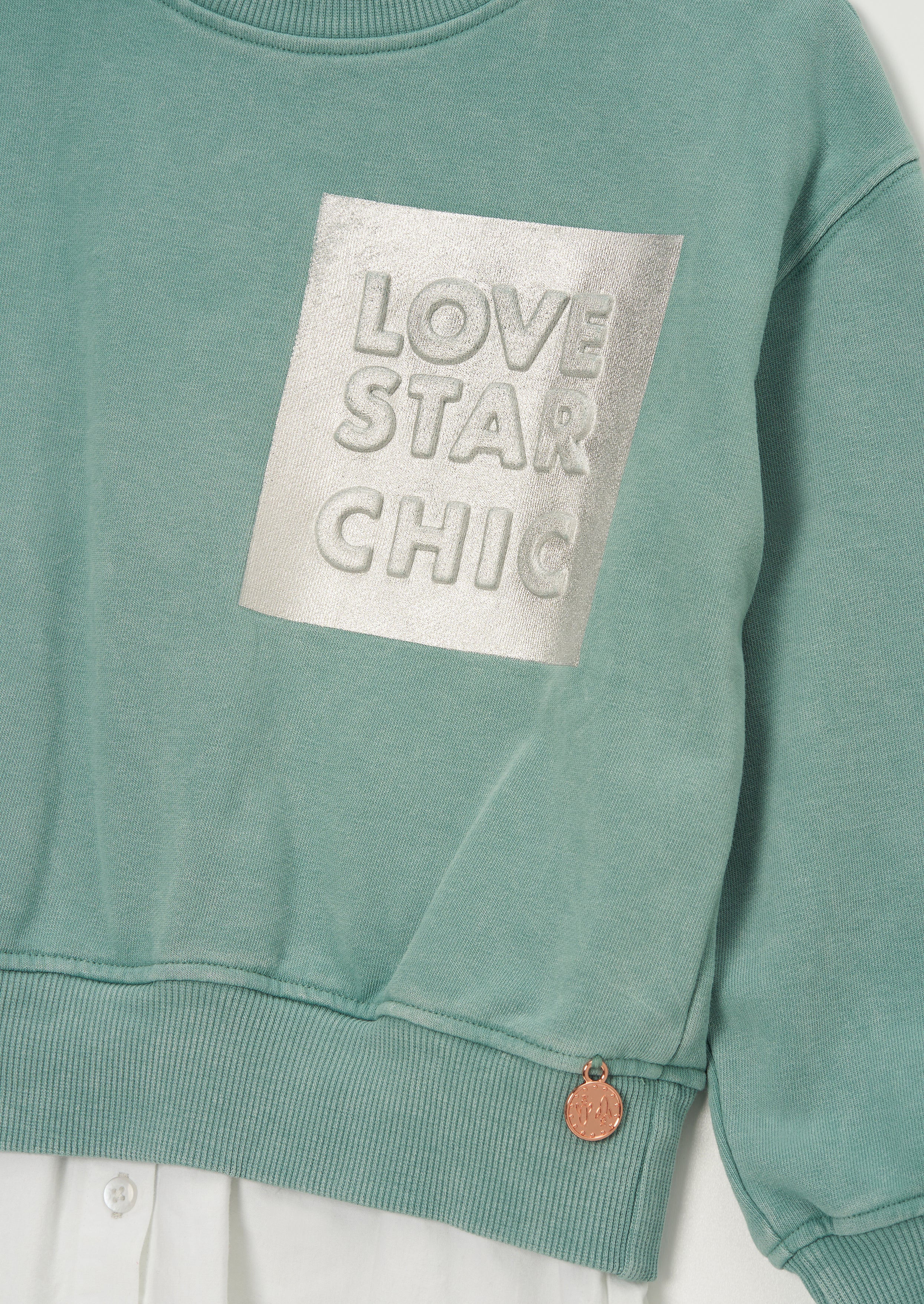 Eloise Green Shirt Tail Sweatshirt