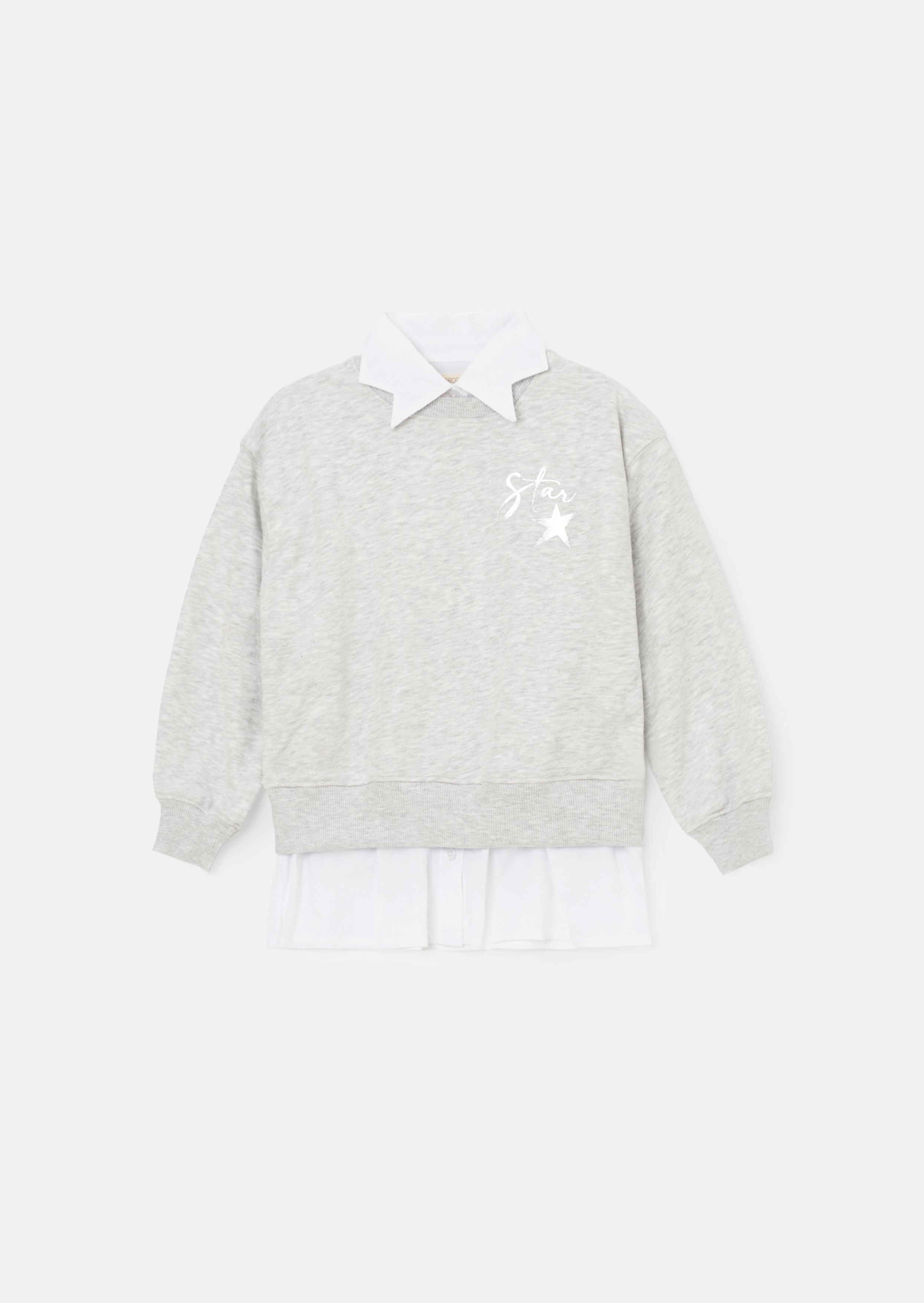 Emilie Grey Star Collar Sweat