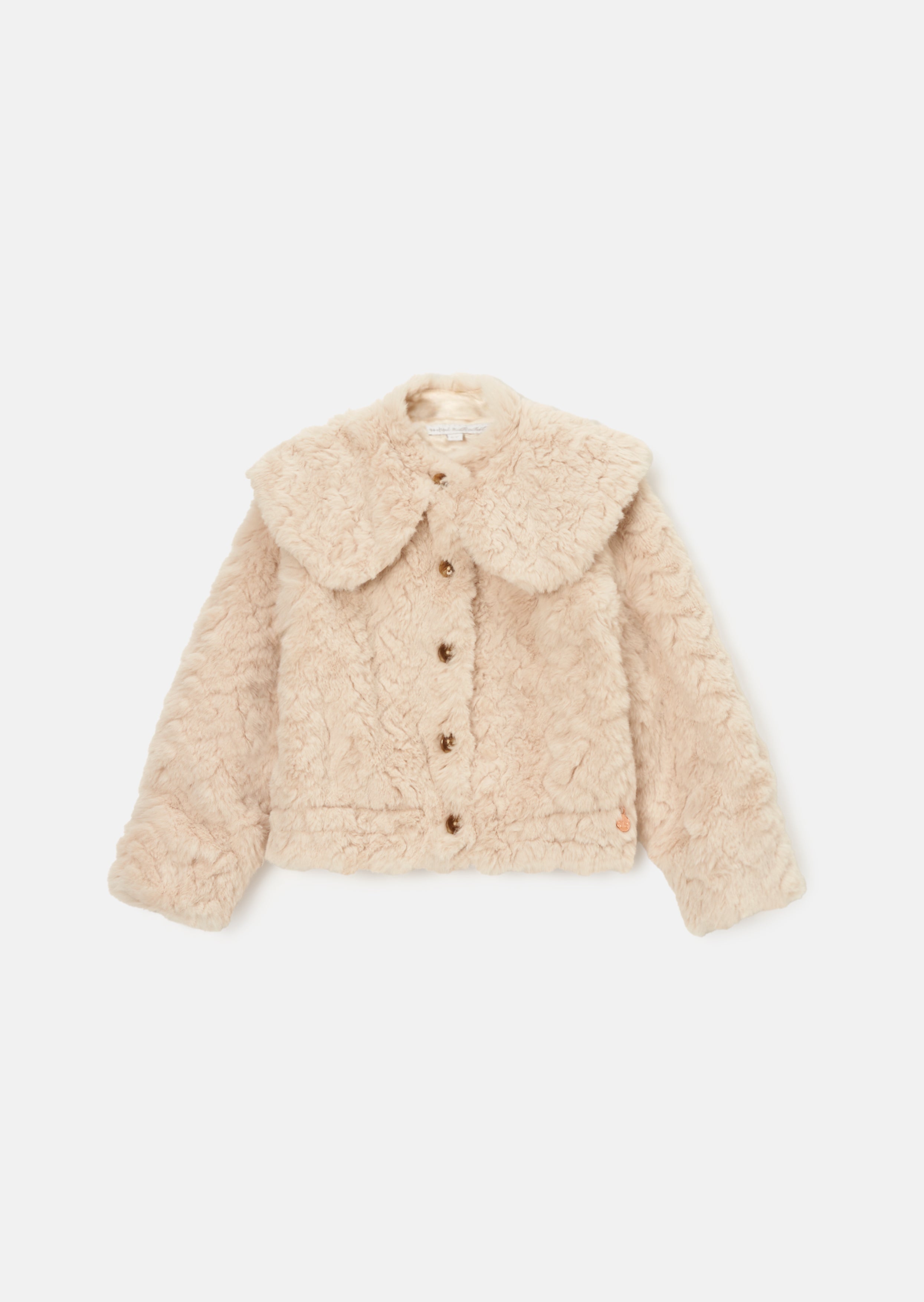 Cecile Nude Cut Fur Cape Collar Coat