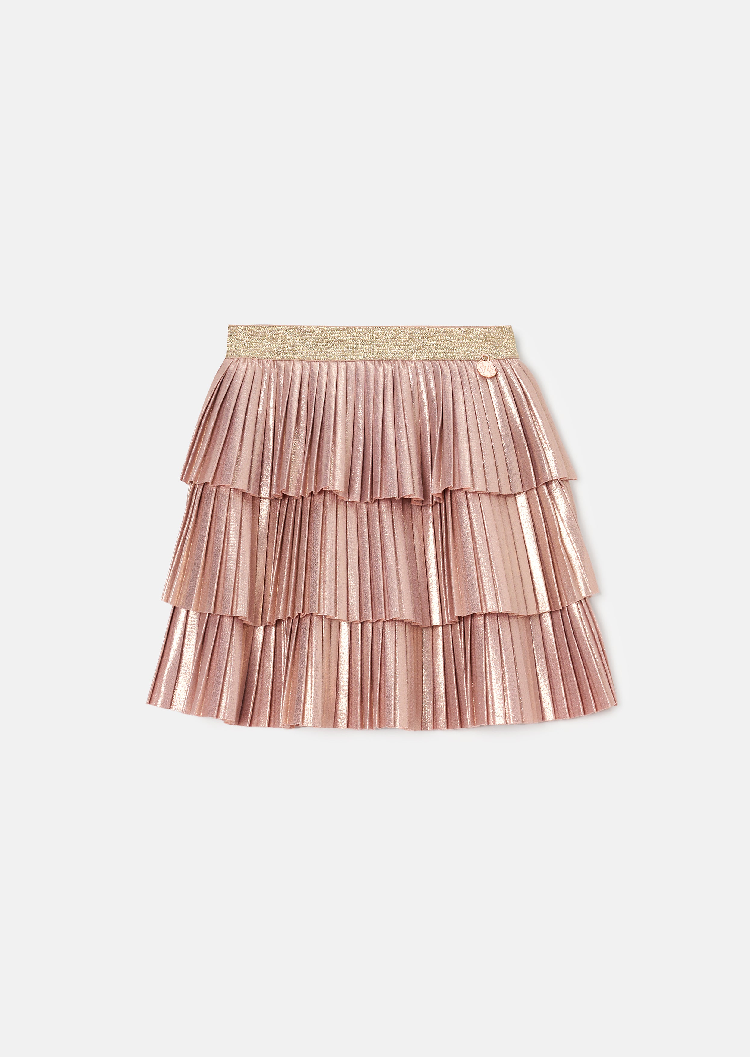 Copper metallic pleated skirt hotsell