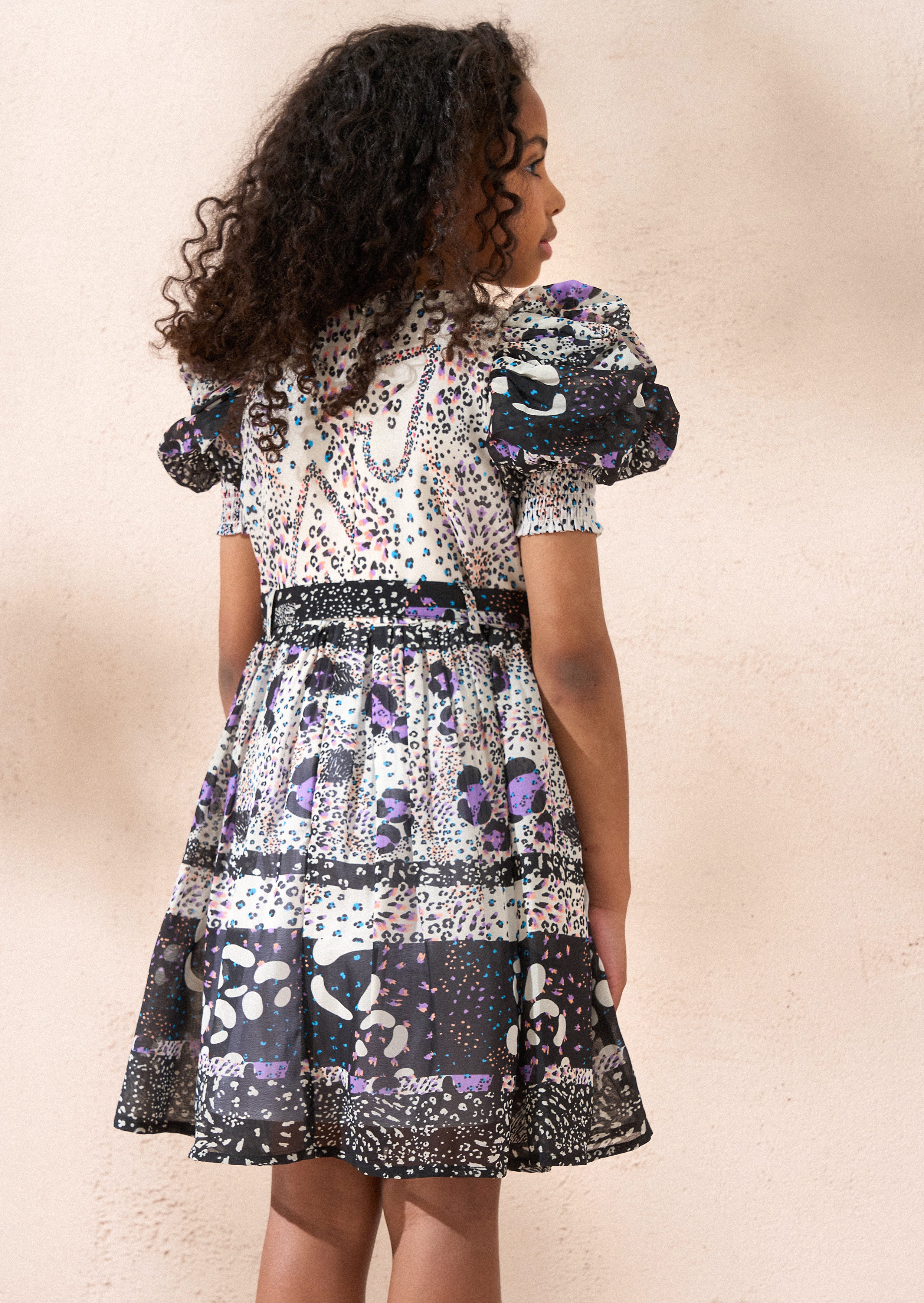 Estelle Multi Print Mix Belted Dress