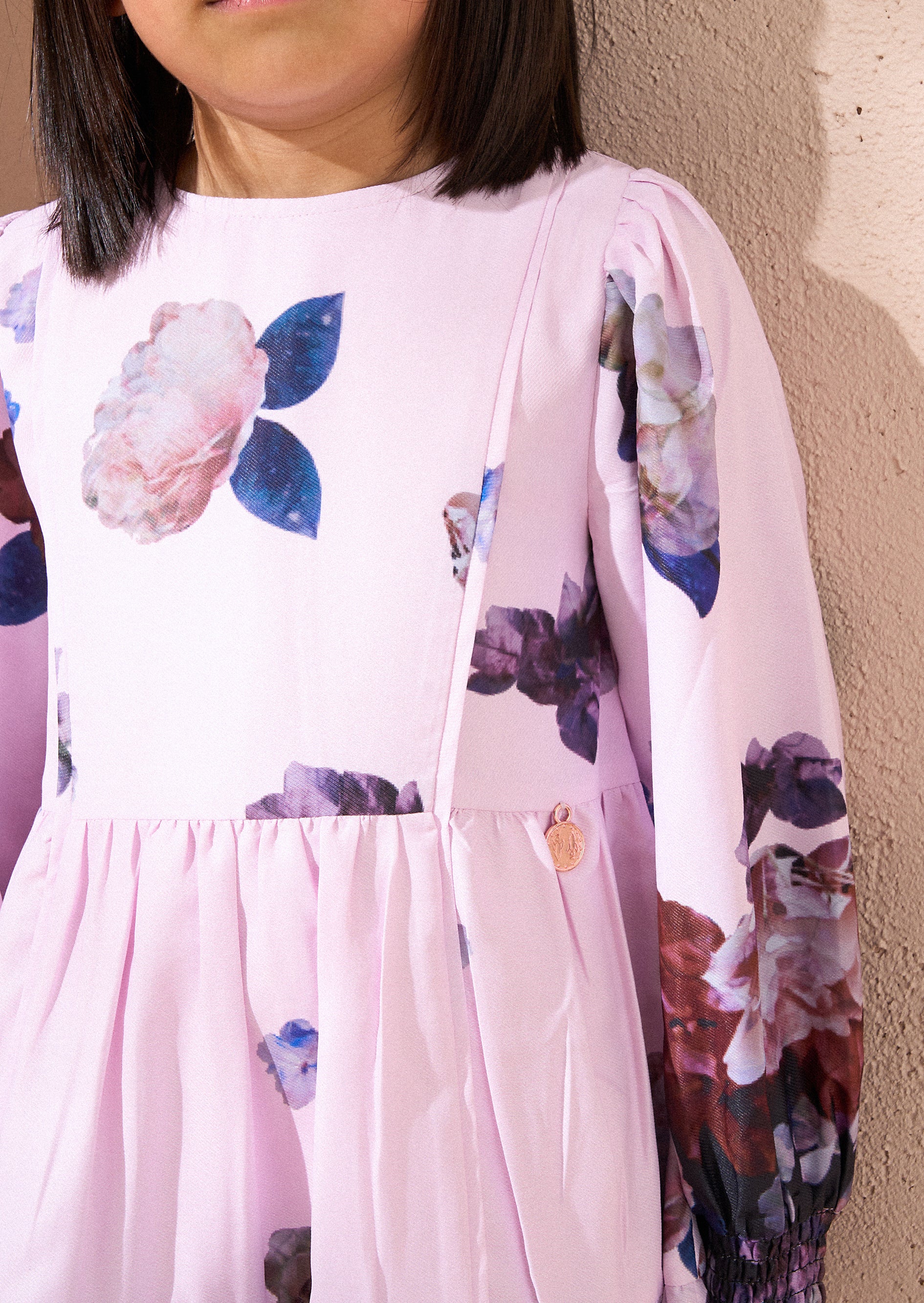 Arabelle Pink Tiered Skirt Print Dress