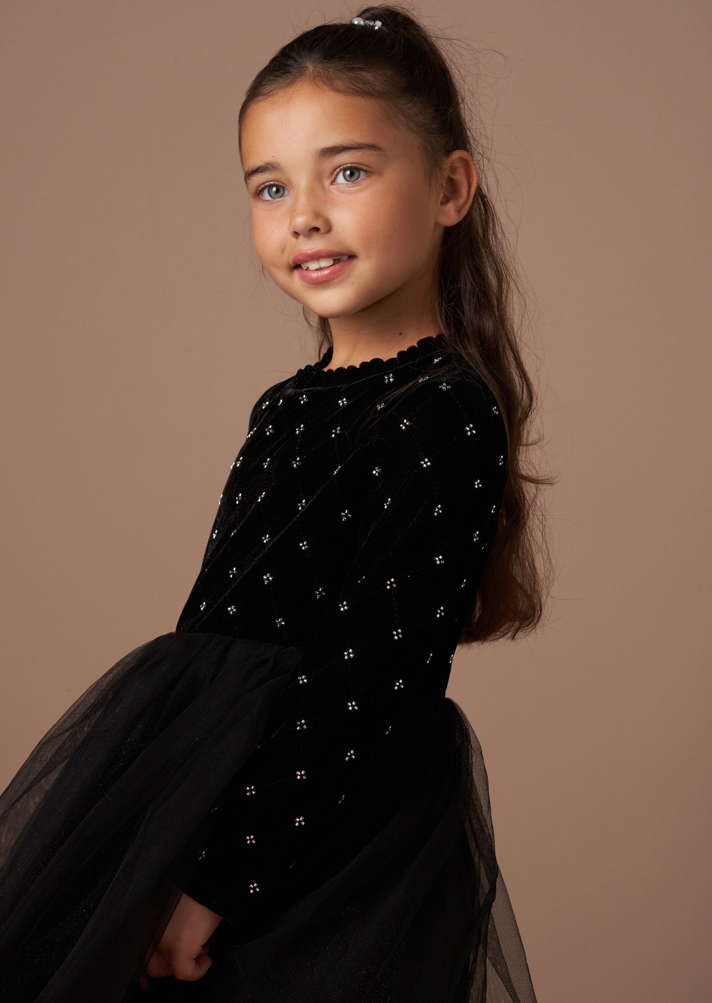 Girls black shops velvet dress