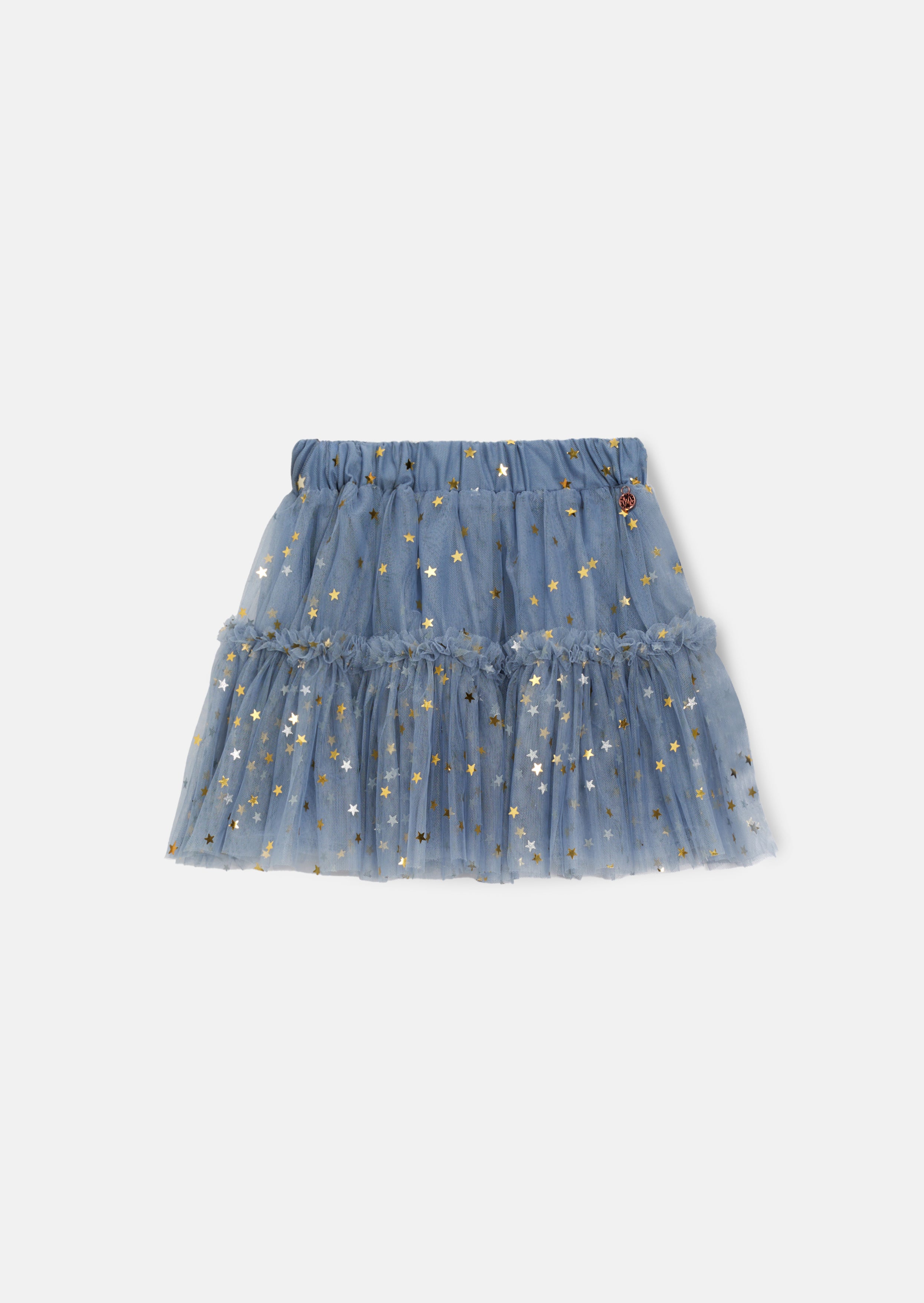 Cora Blue Mesh Tiered Skirt