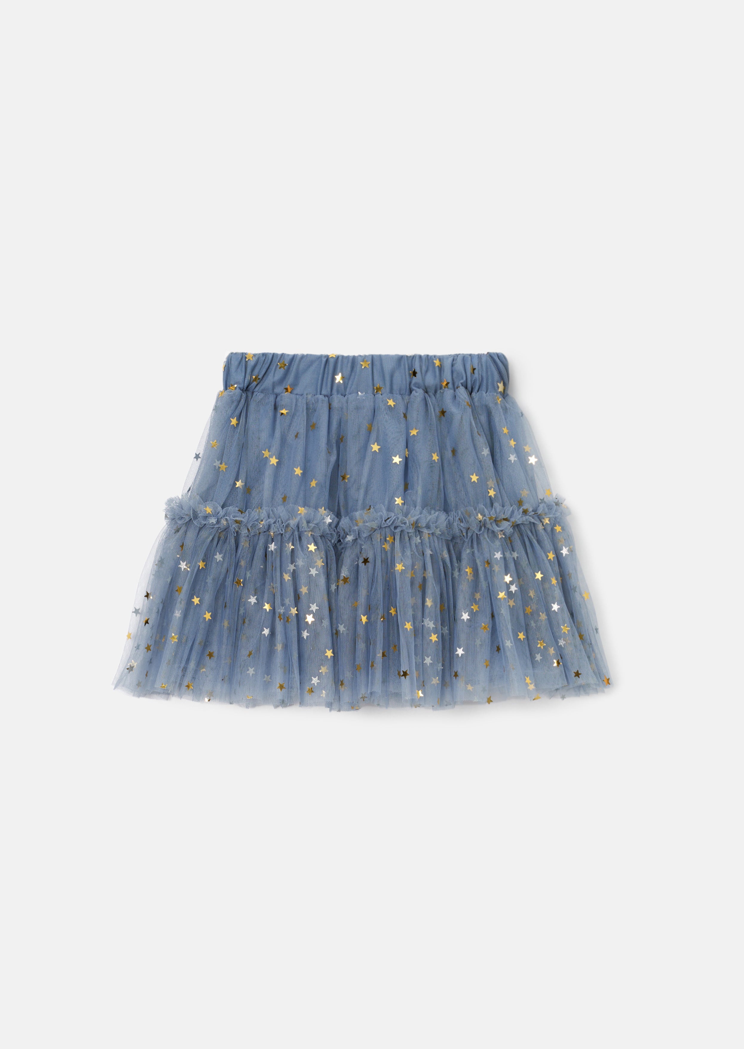 Cora Blue Mesh Tiered Skirt