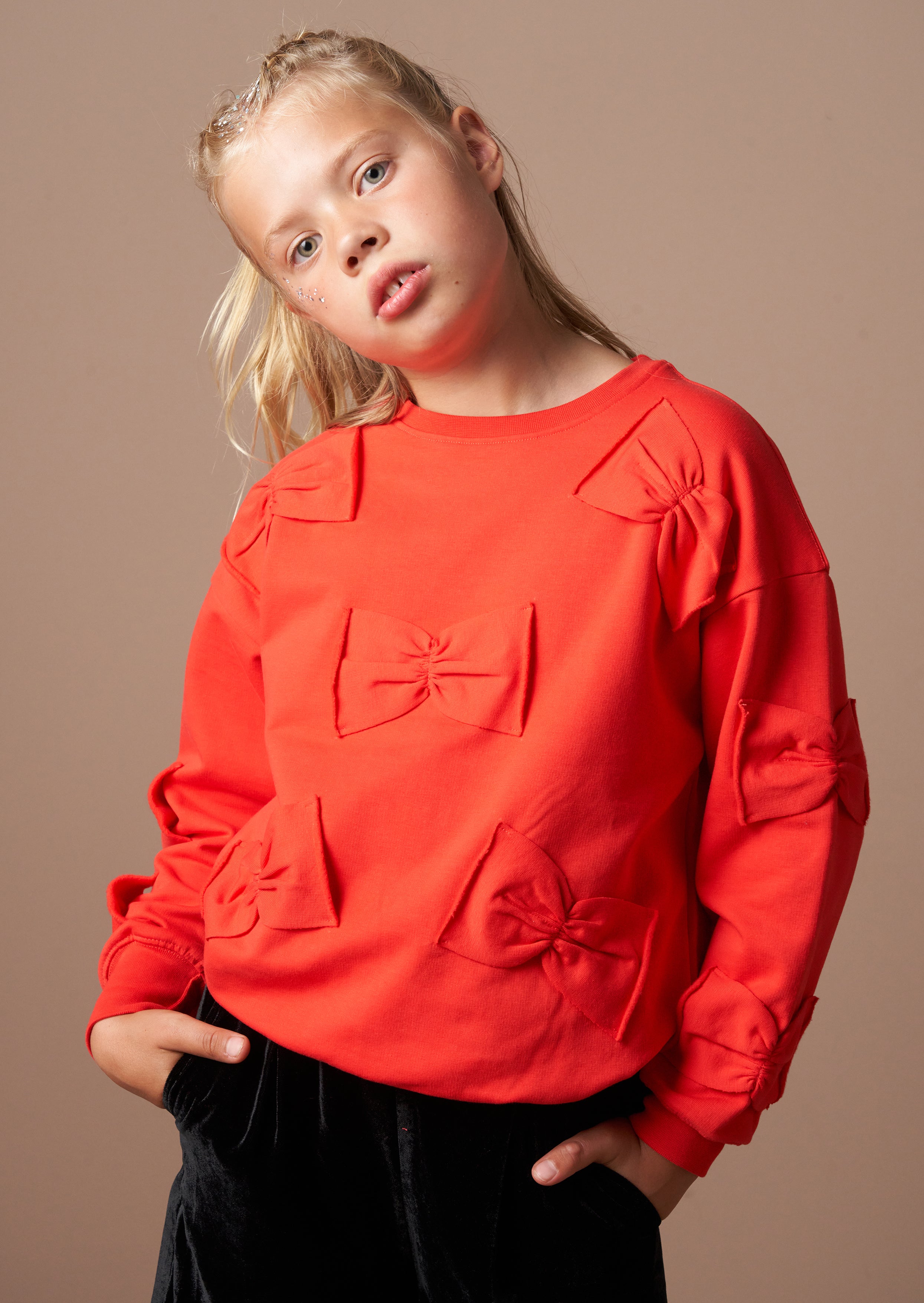 Riley Red Bow Sweatshirt