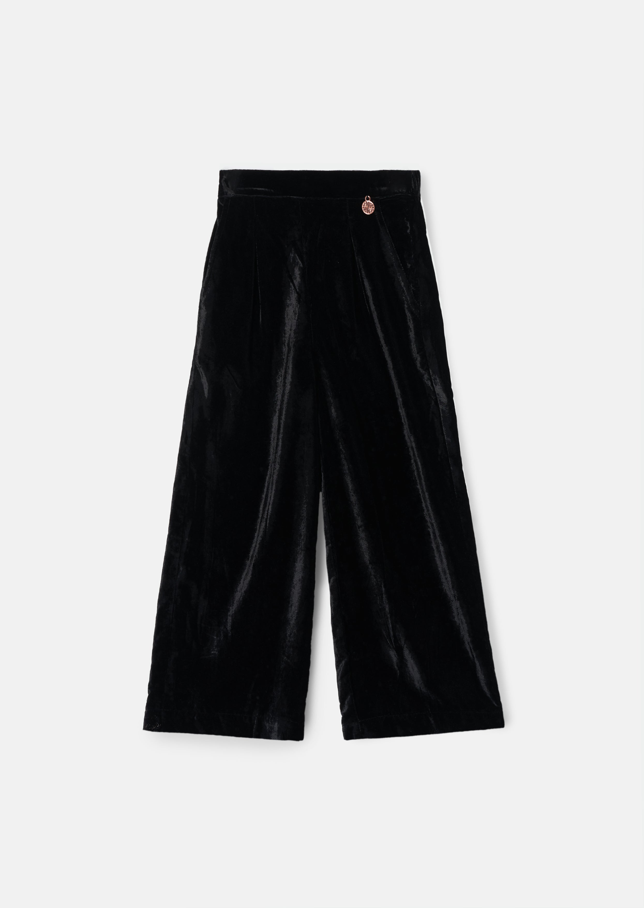 Sinead Black Wide Leg Velvet Trouser