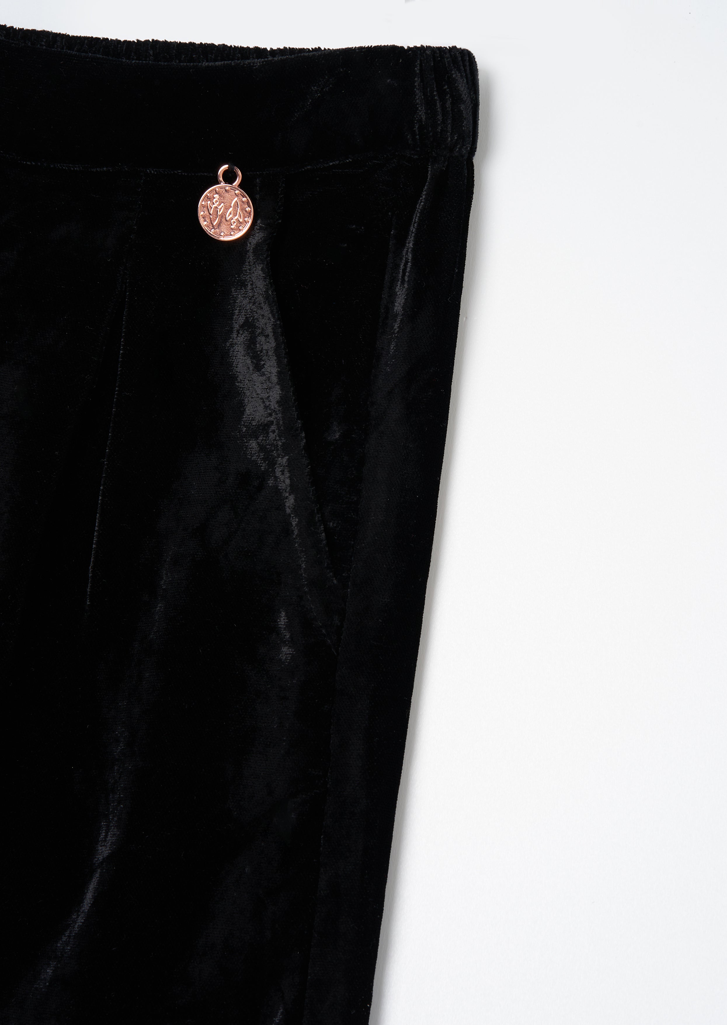 Sinead Black Wide Leg Velvet Trouser