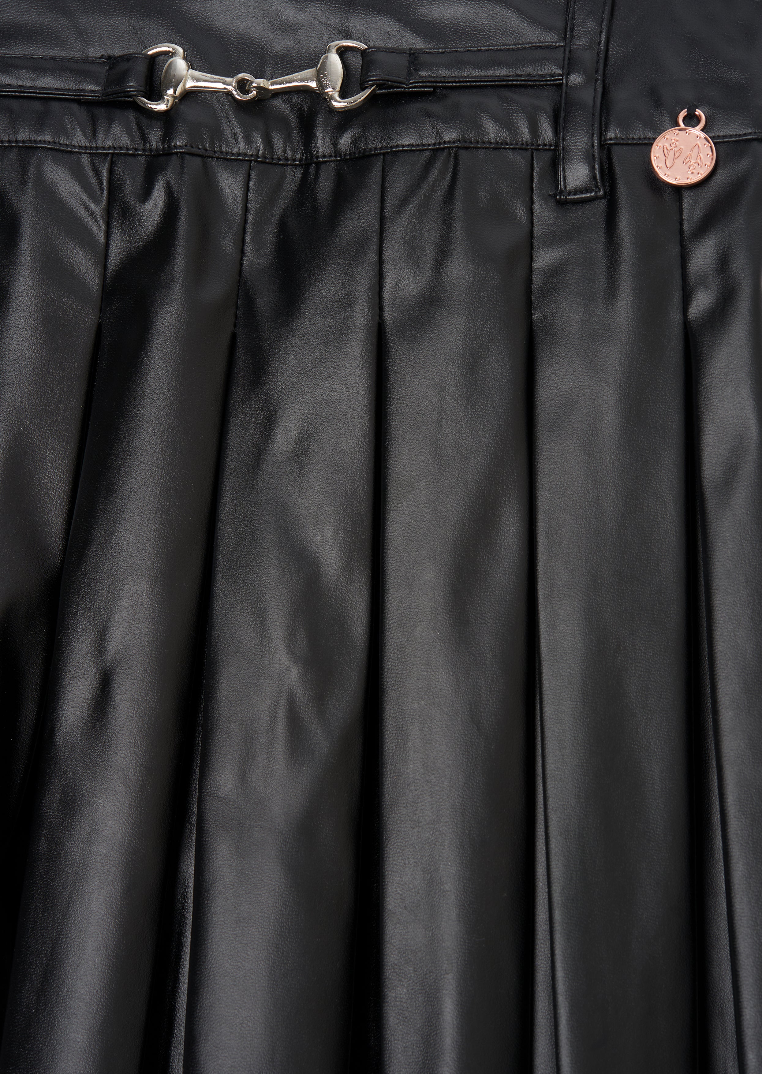 Lucile Black Leather Look Skirt