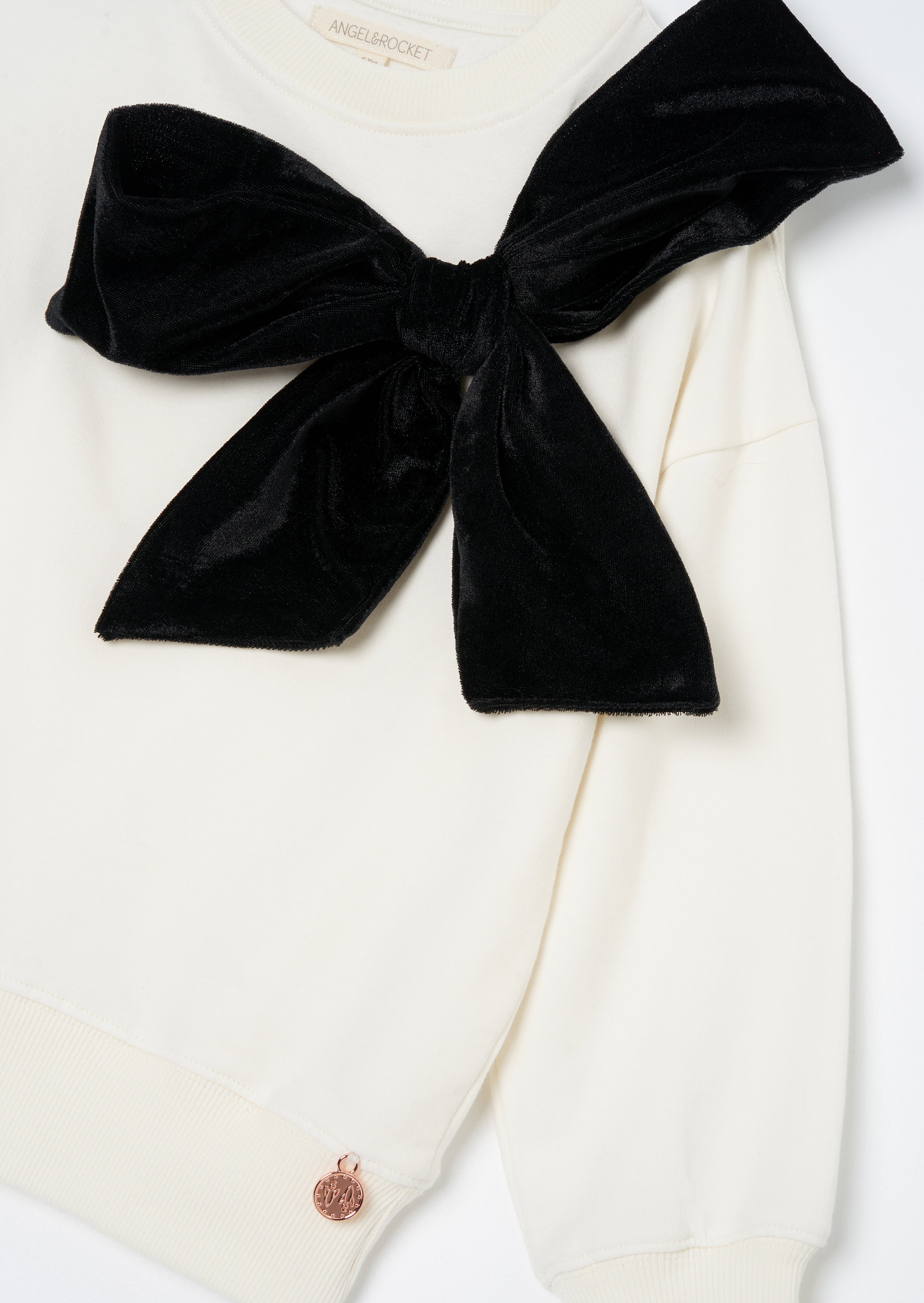 Paige Ivory Velvet Bow Sweatshirt