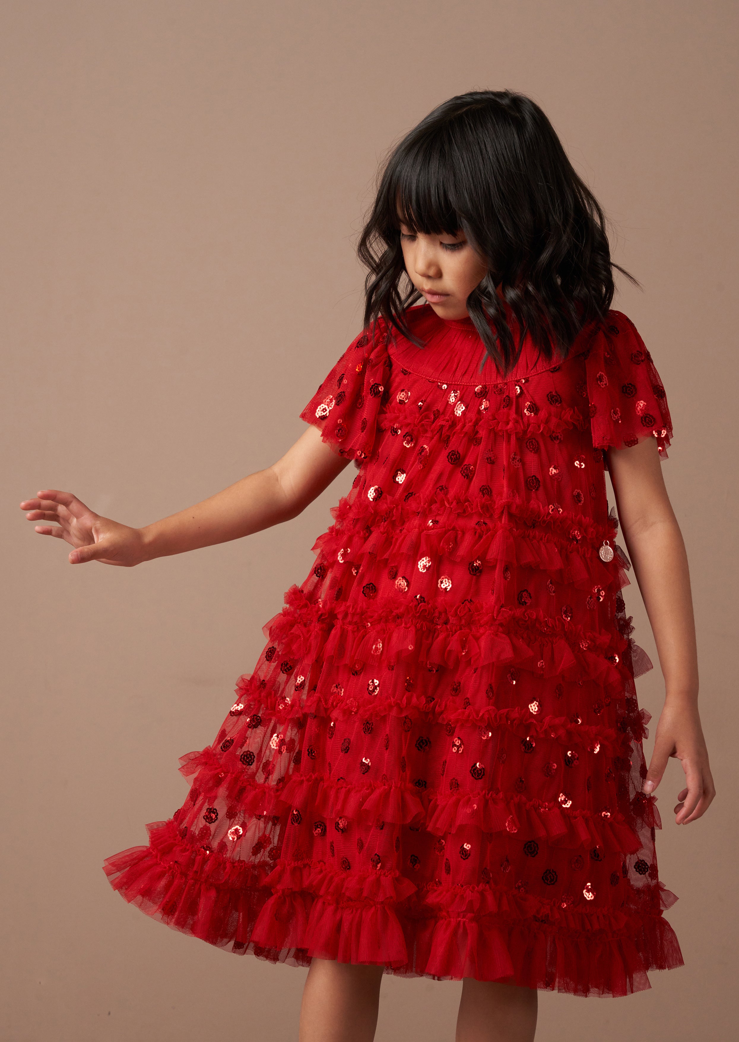 Girls red sequin dress best sale