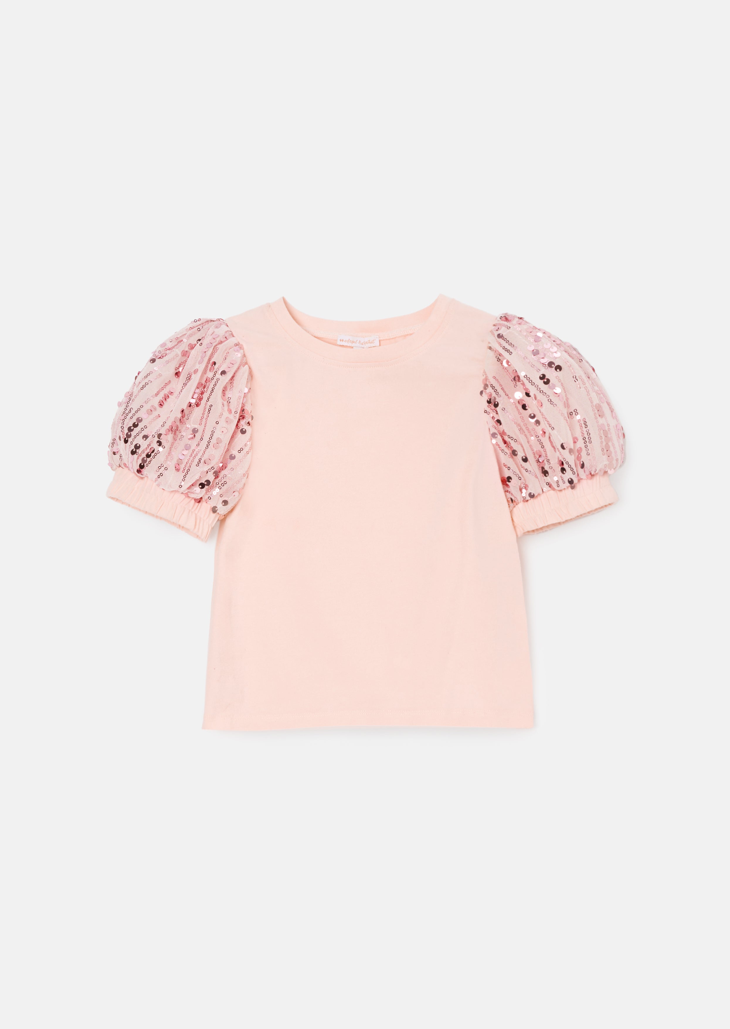 Freya Pink Sequin Sleeve Tee