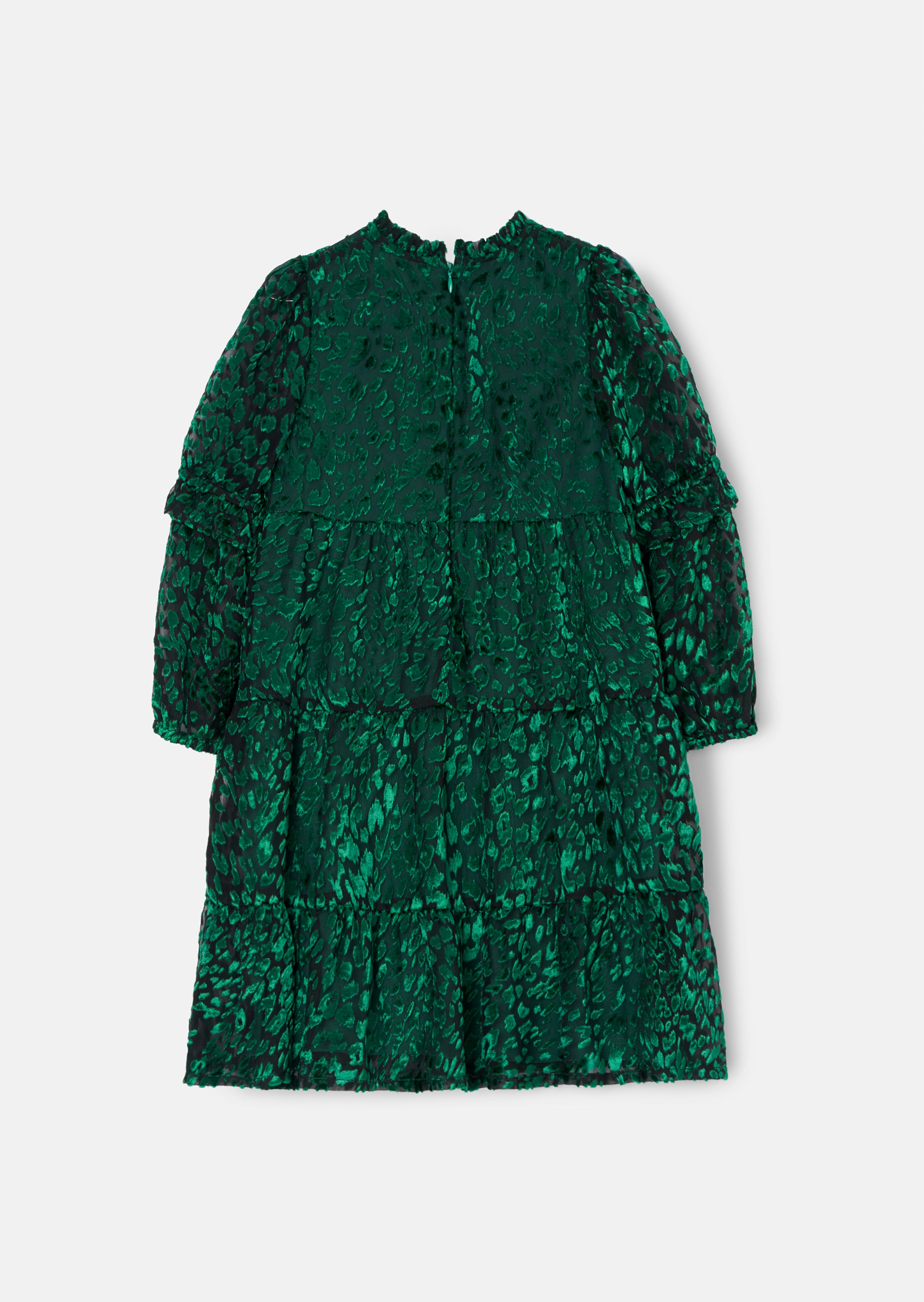 Poppy Green Devore Velvet Dress