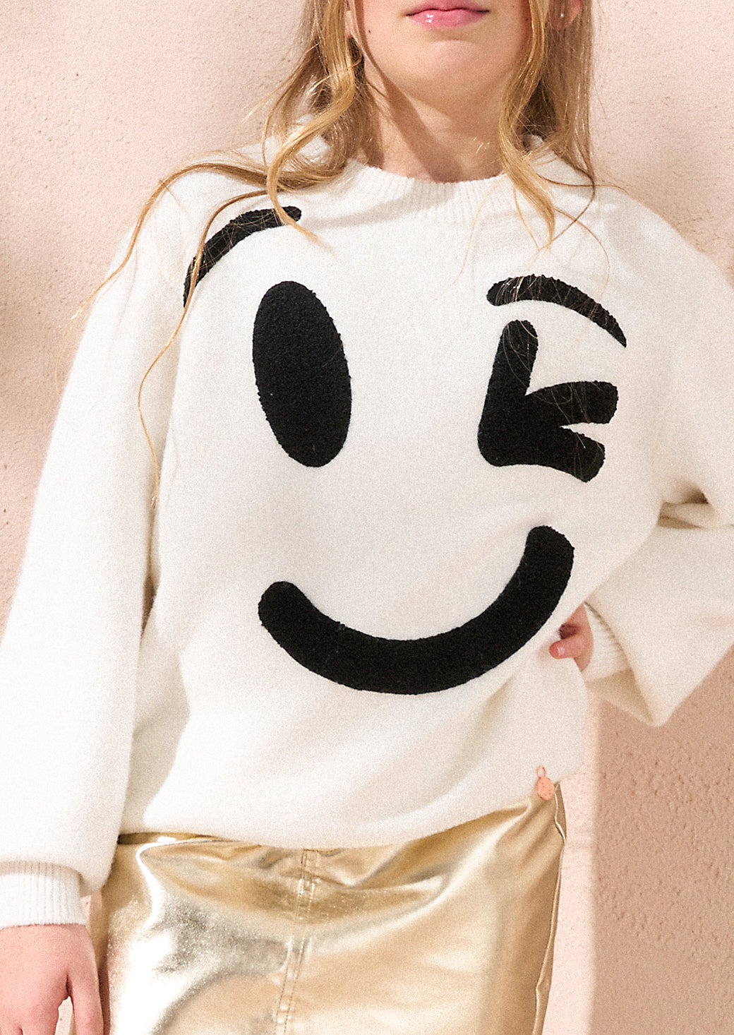 Shanti Ivory Smiley Face Jumper