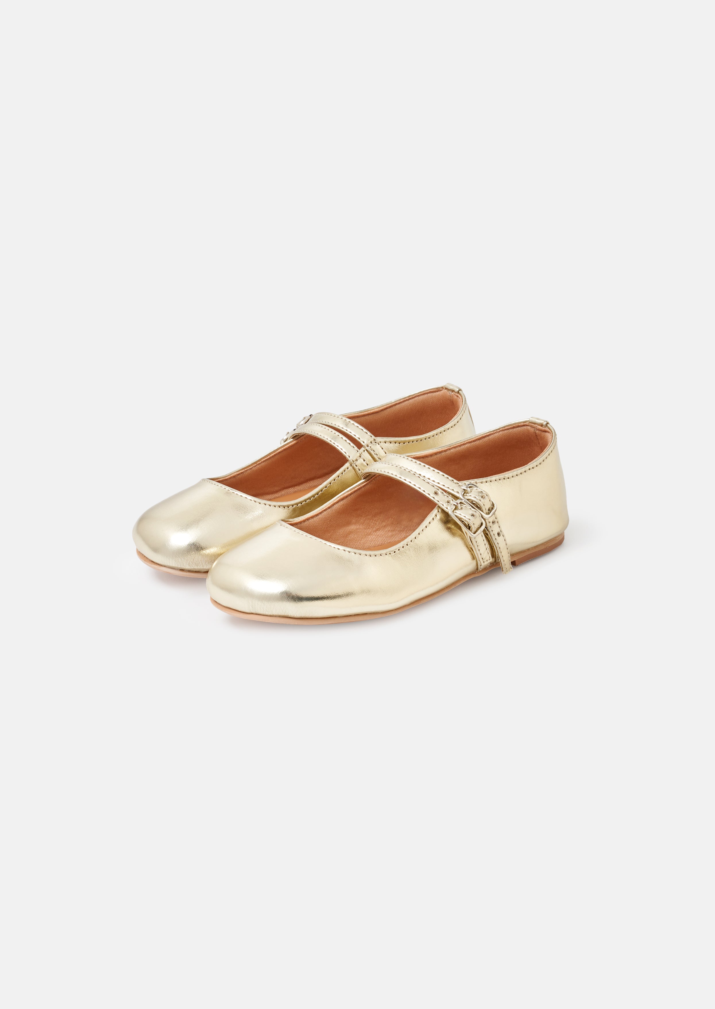 Gold Double Buckle Pump