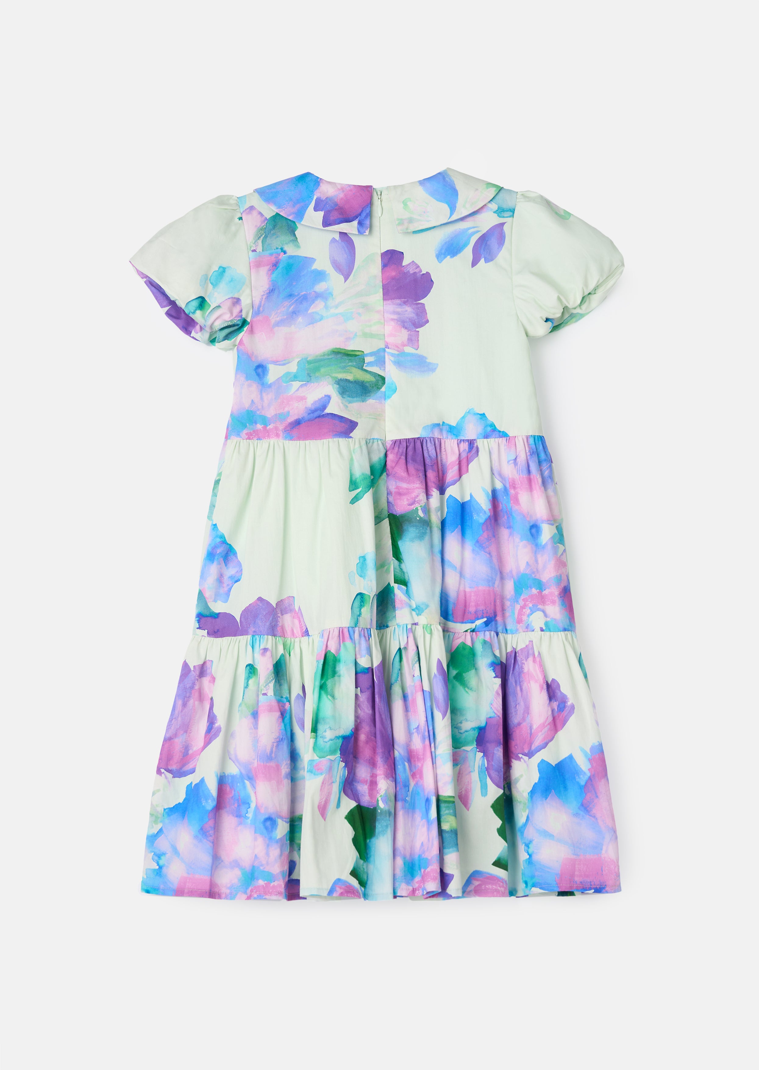 Lucia Mint Printed Tiered Dress