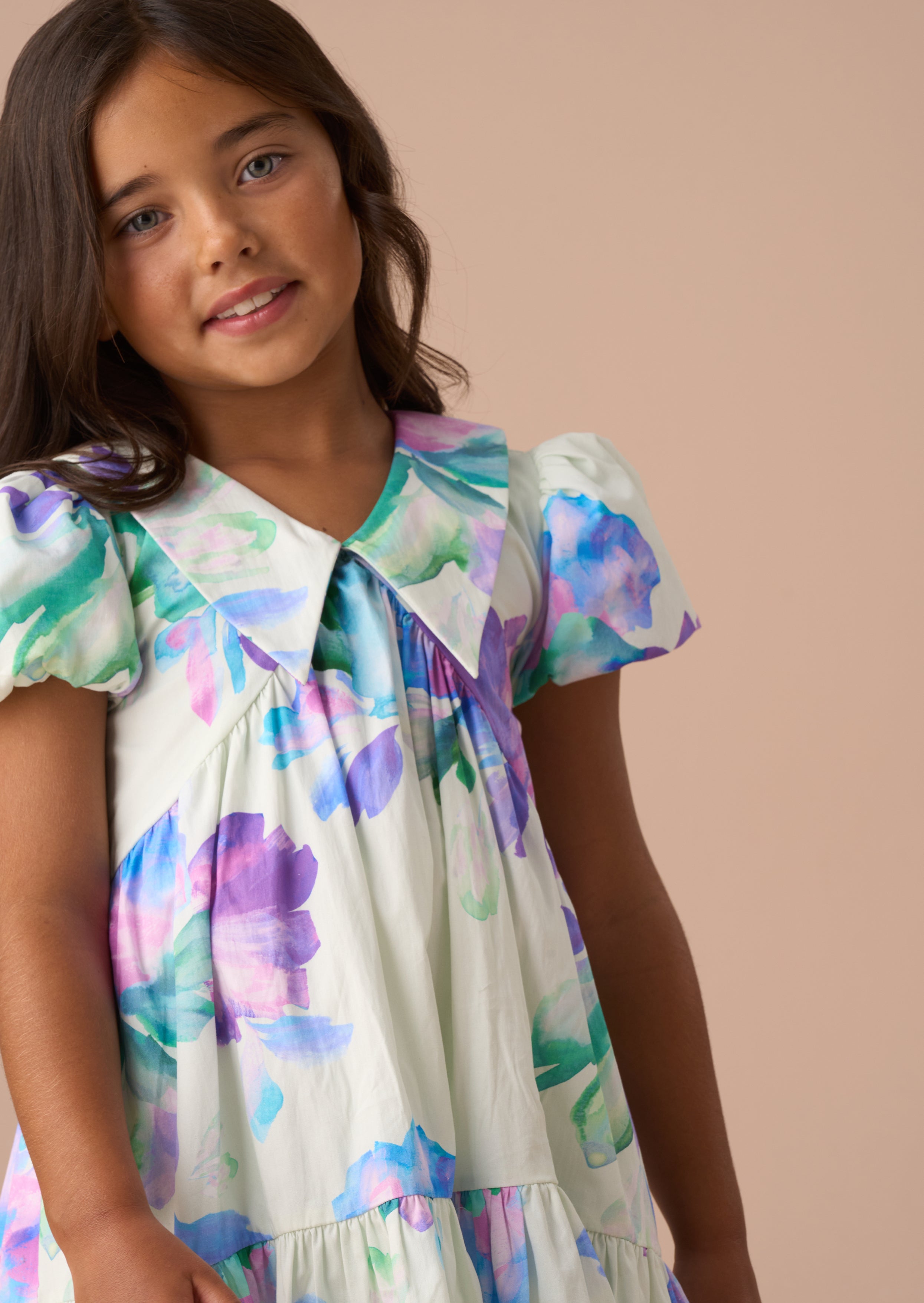 Lucia Mint Printed Tiered Dress