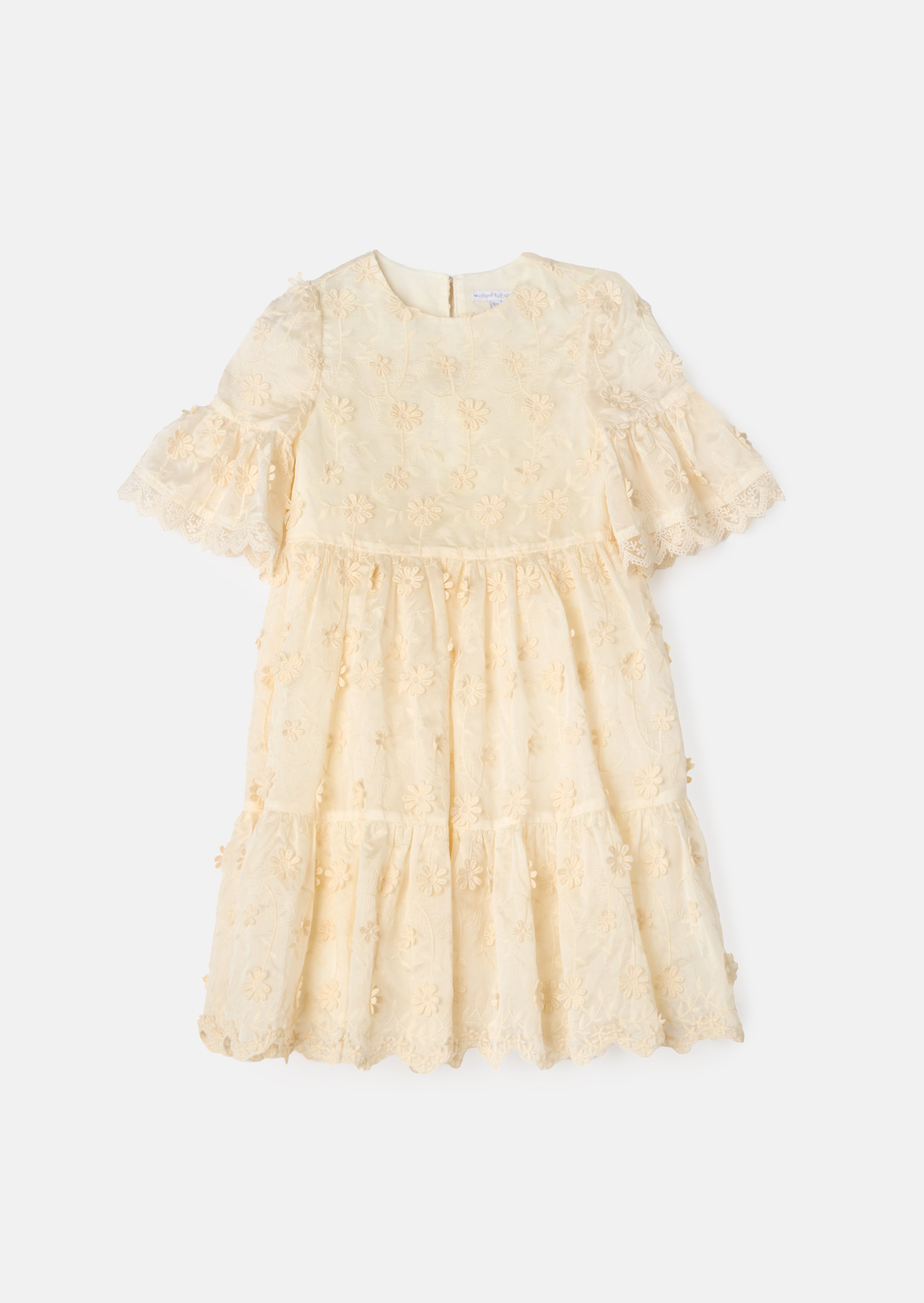 Delphine Cream Embellished Swing Dress