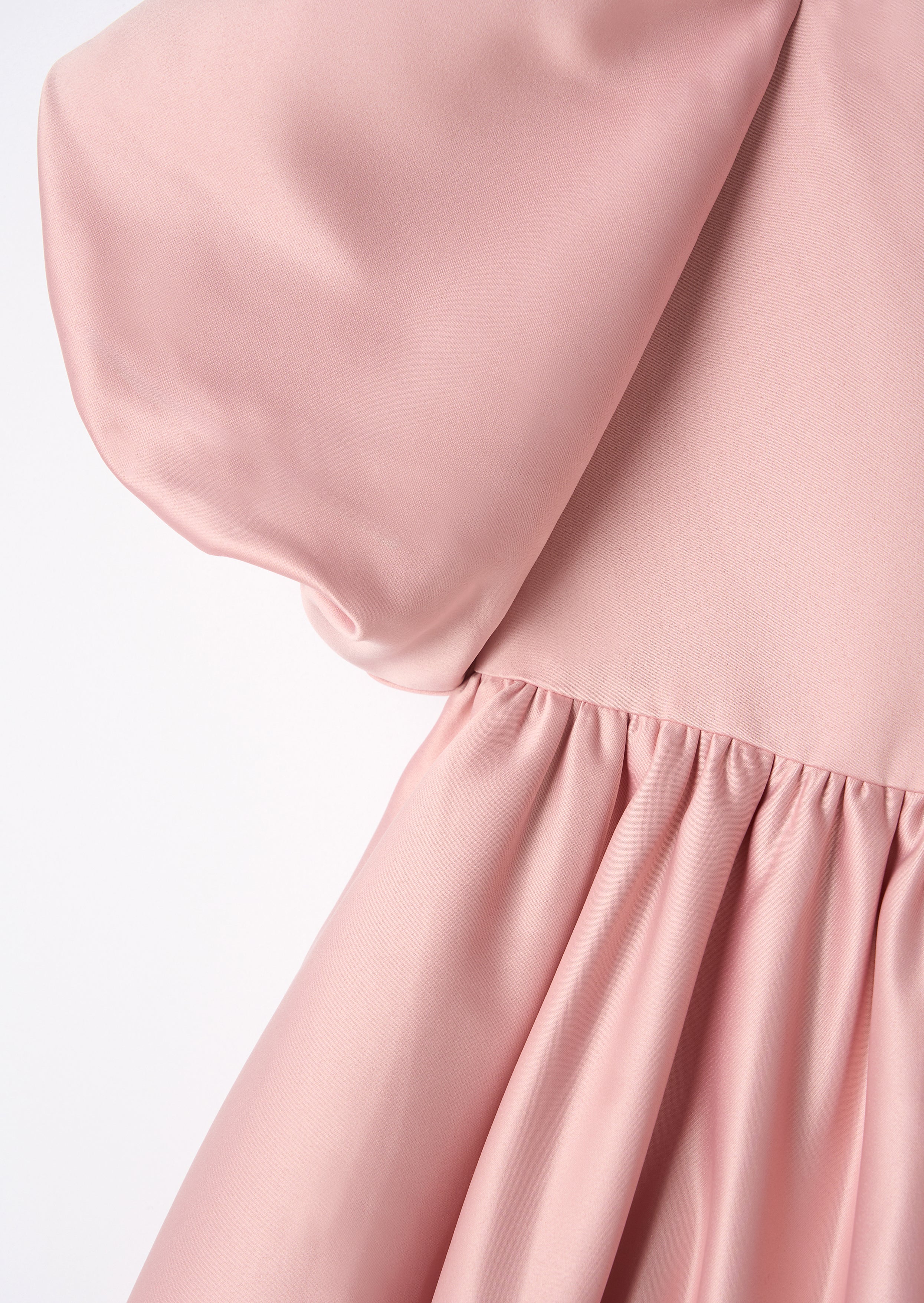 Elle Pink Bubble Hem Satin Dress