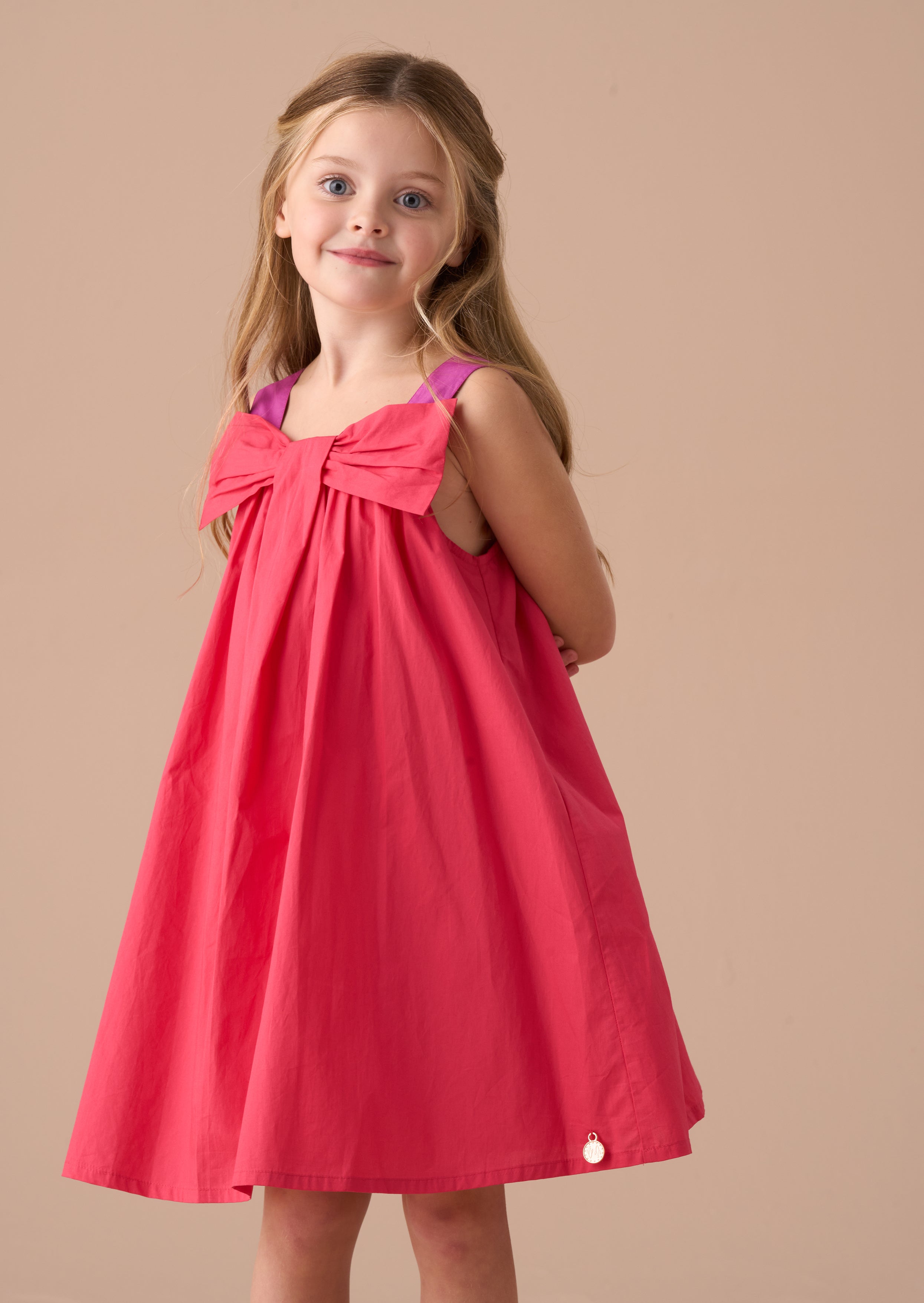 Libby Pink Bow Swing Dress