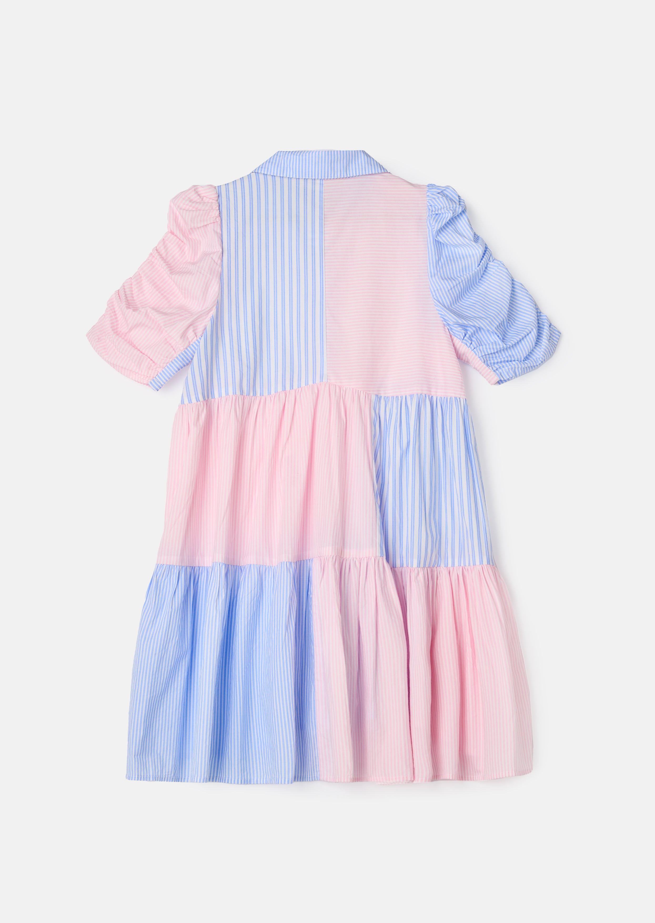 Frankie Blue Mix Stripe Shirt Dress