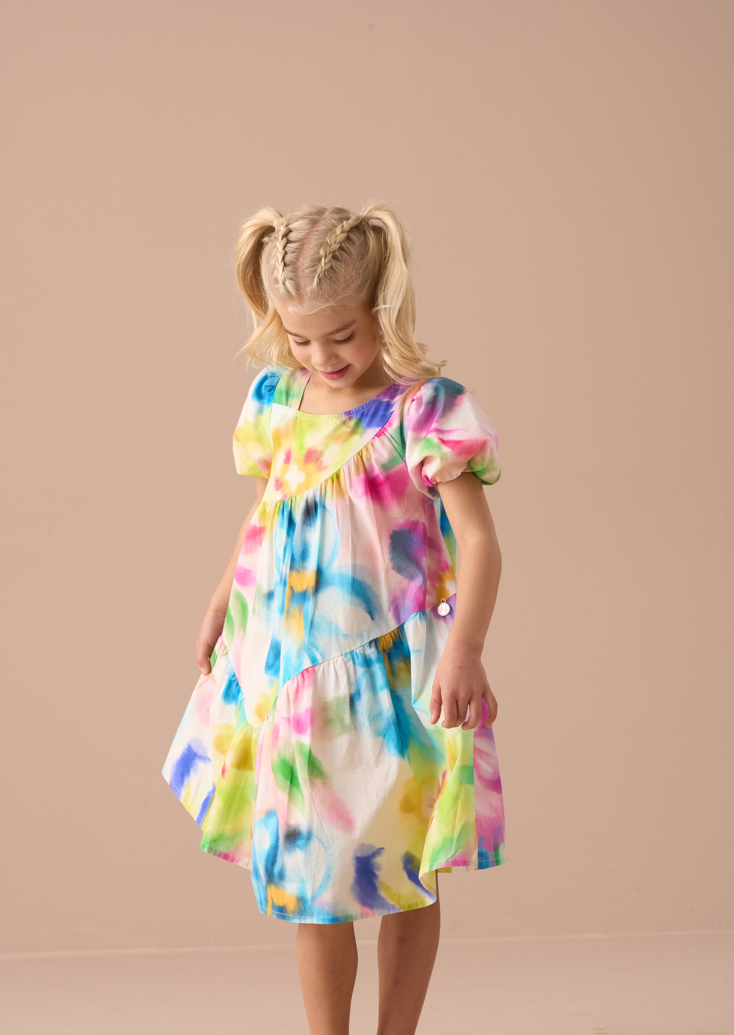 Jodie Multi Print Aysmmetric Dress