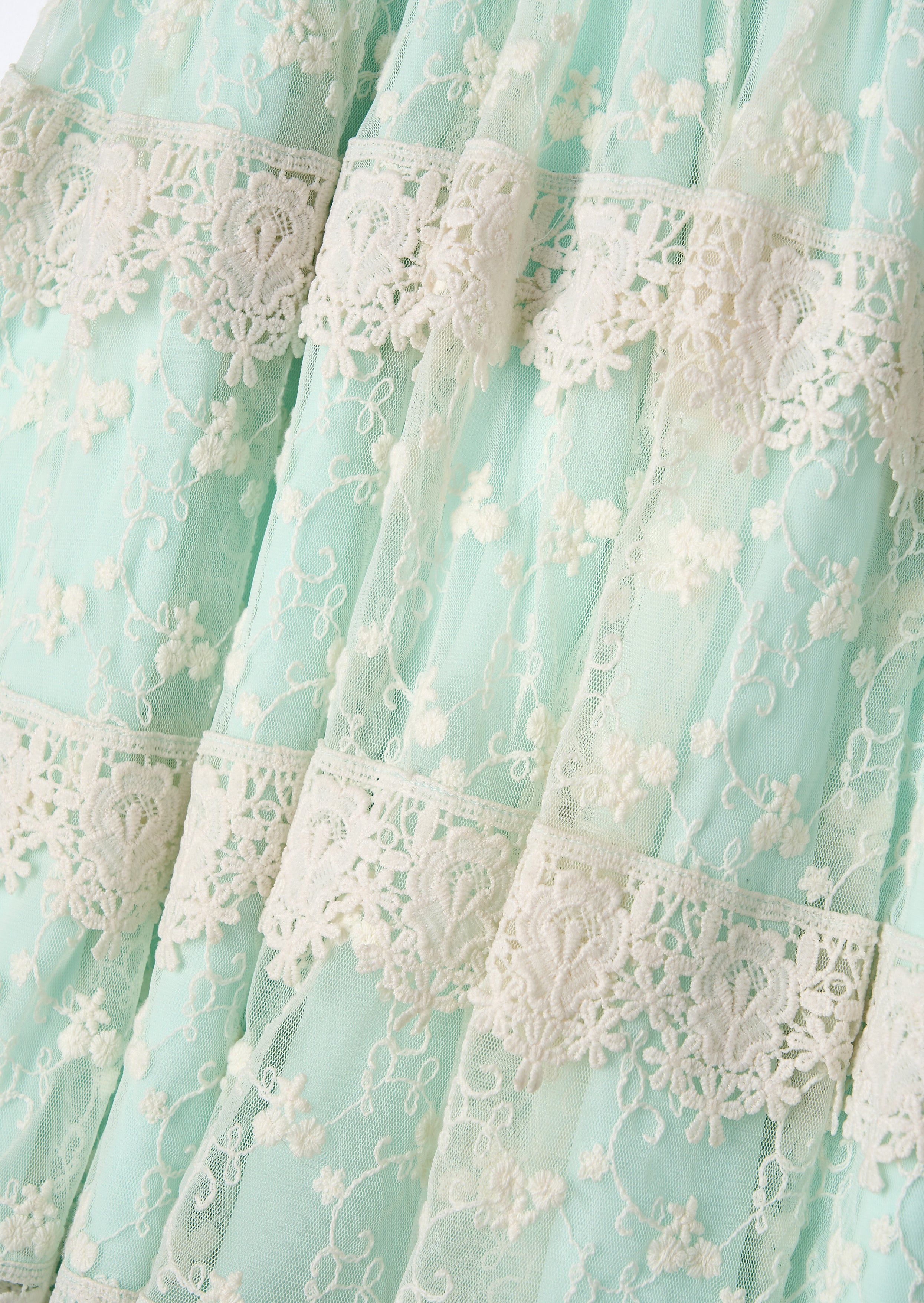 Anabelle Mint Lace Tiered Dress