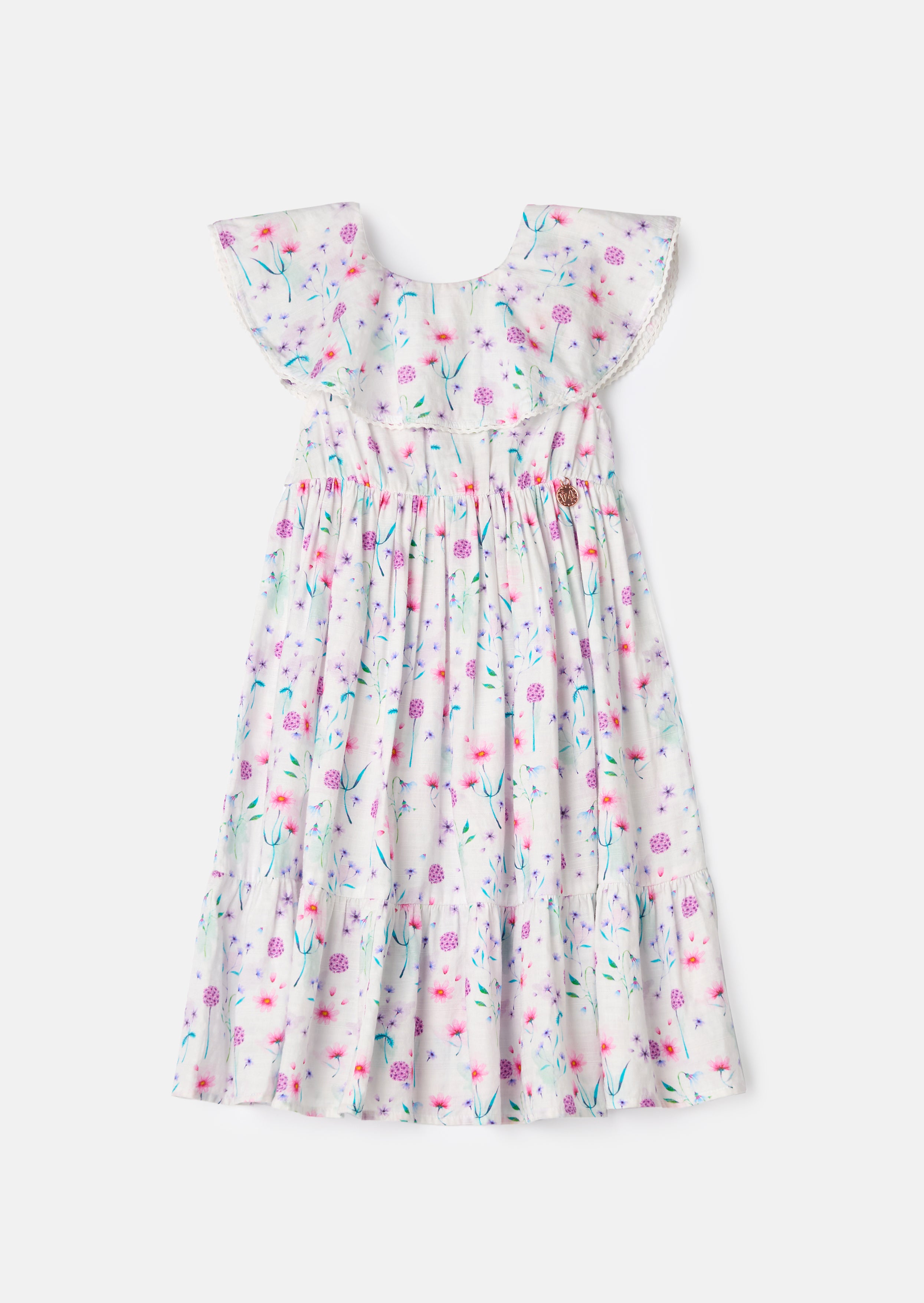 Eloisa White Floral Collar Sundress