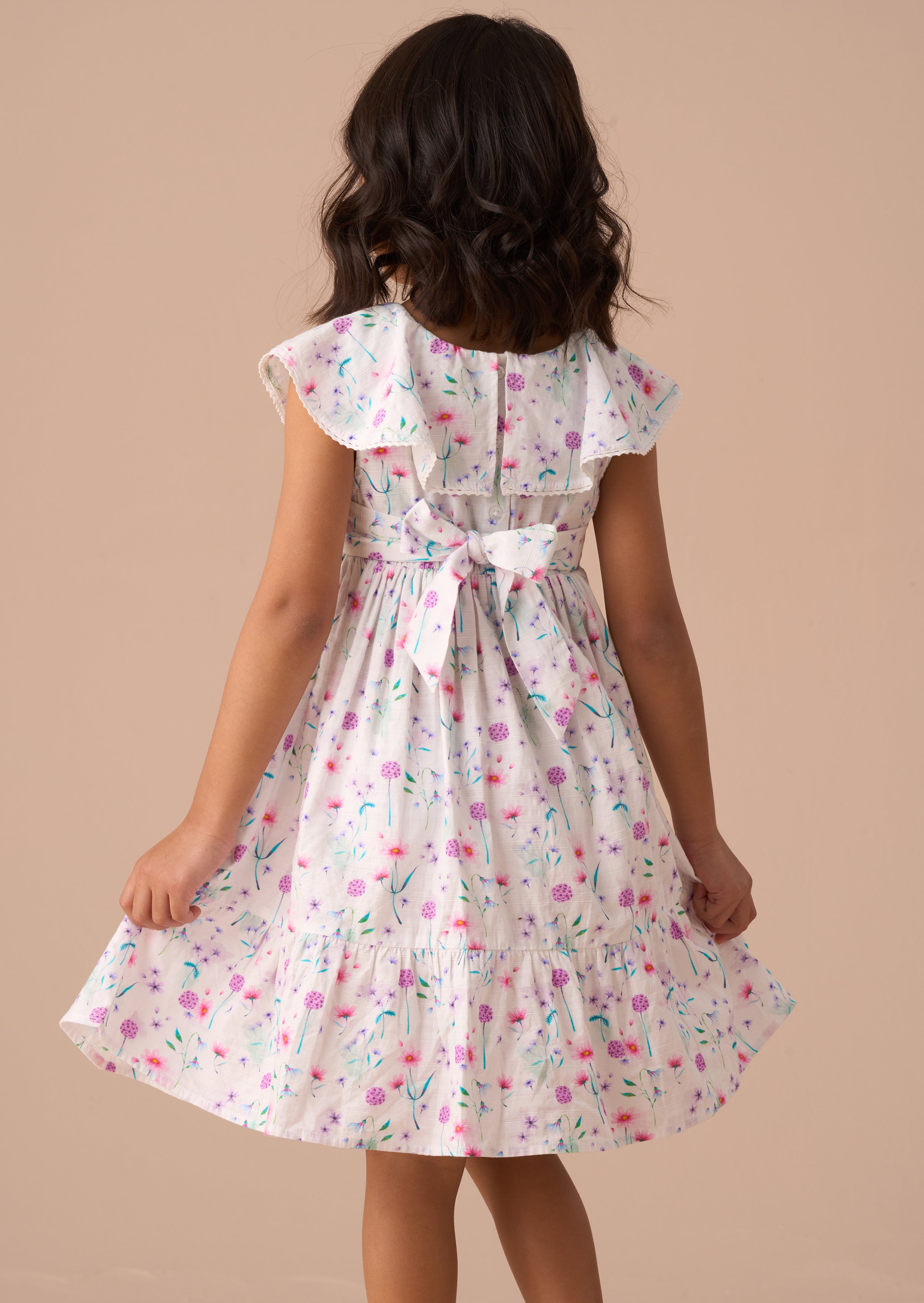 Eloisa White Floral Collar Sundress