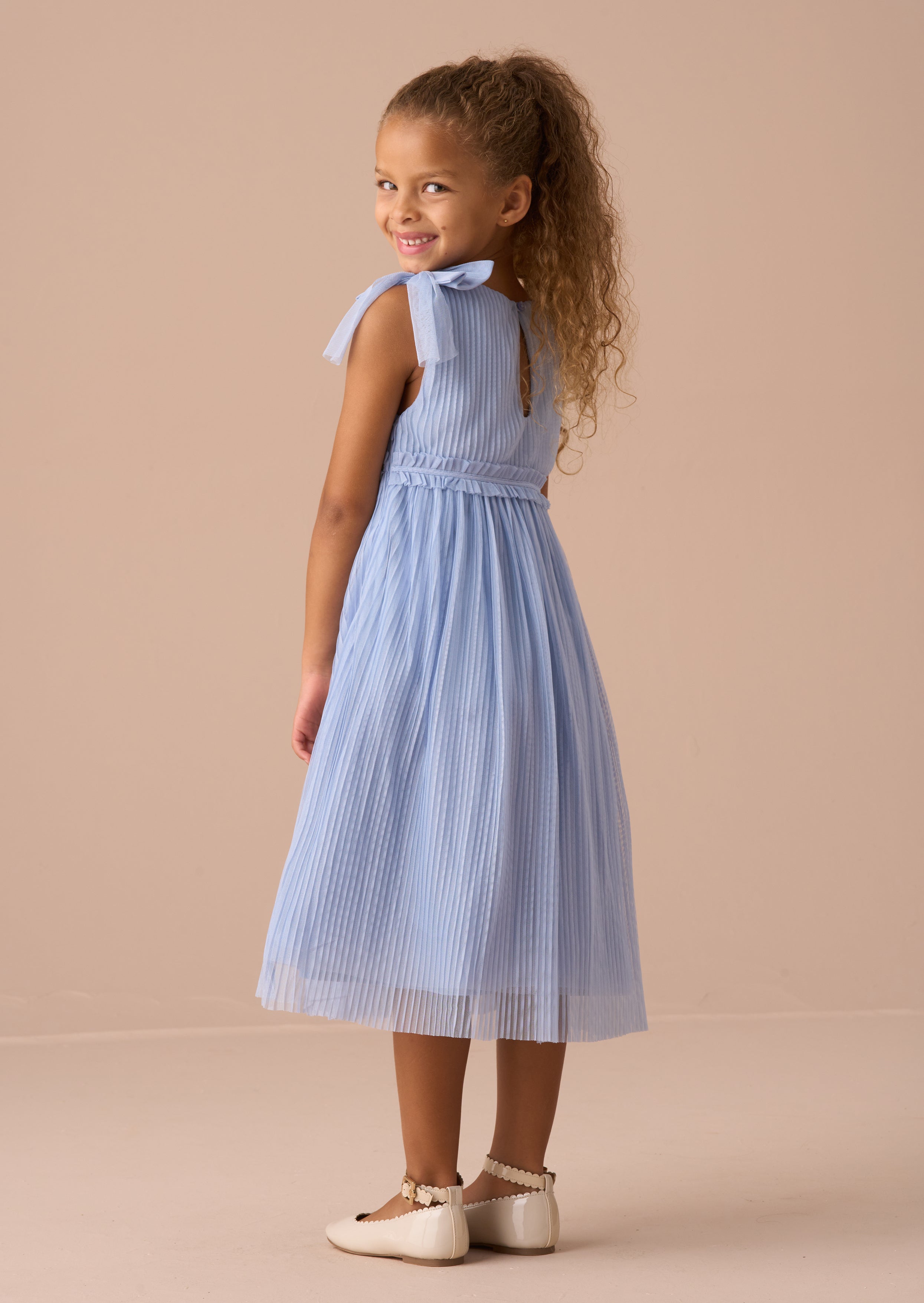 Antonia Blue Tulle Bow Dress