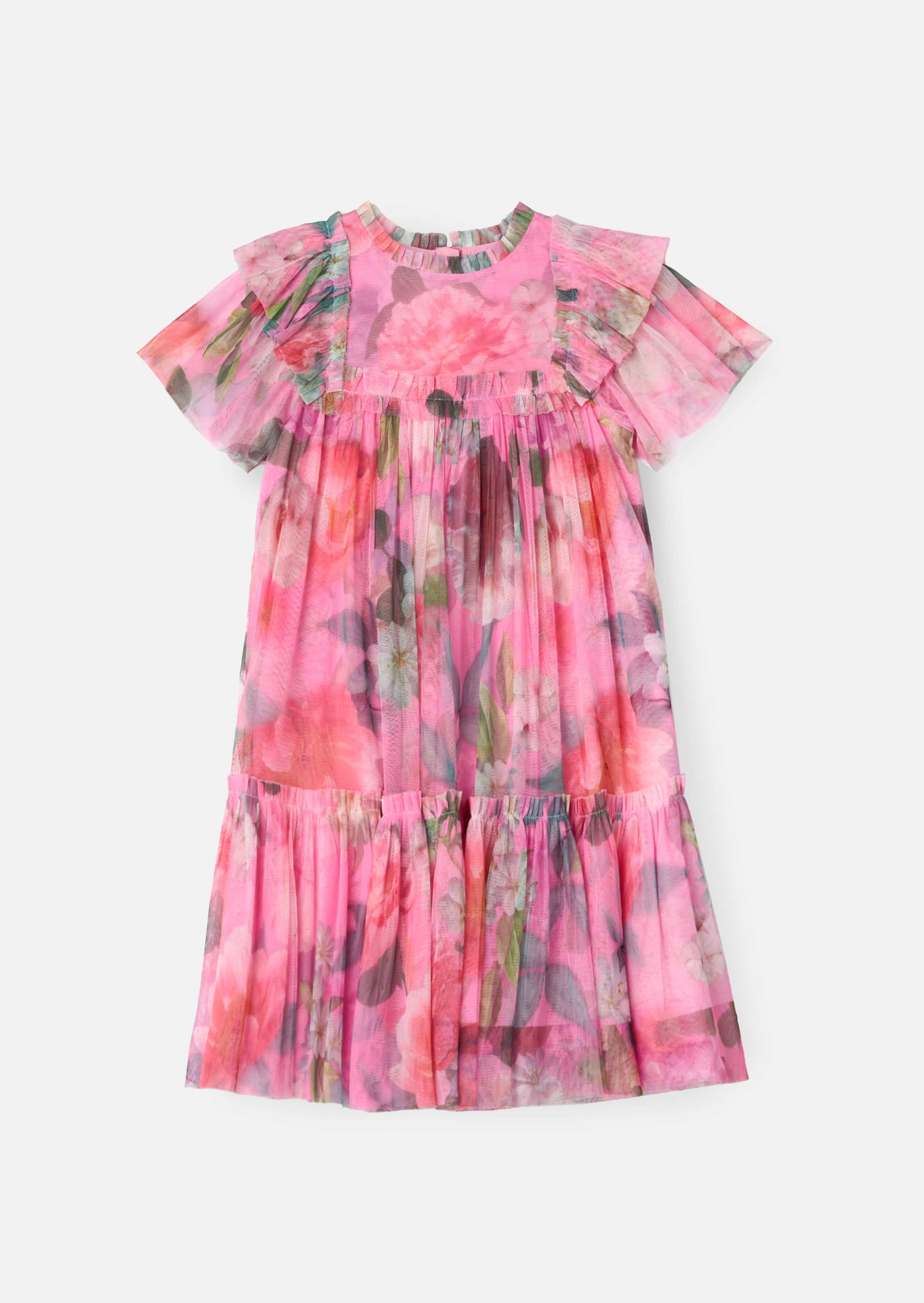 Rosa Pink Printed Tulle Dress