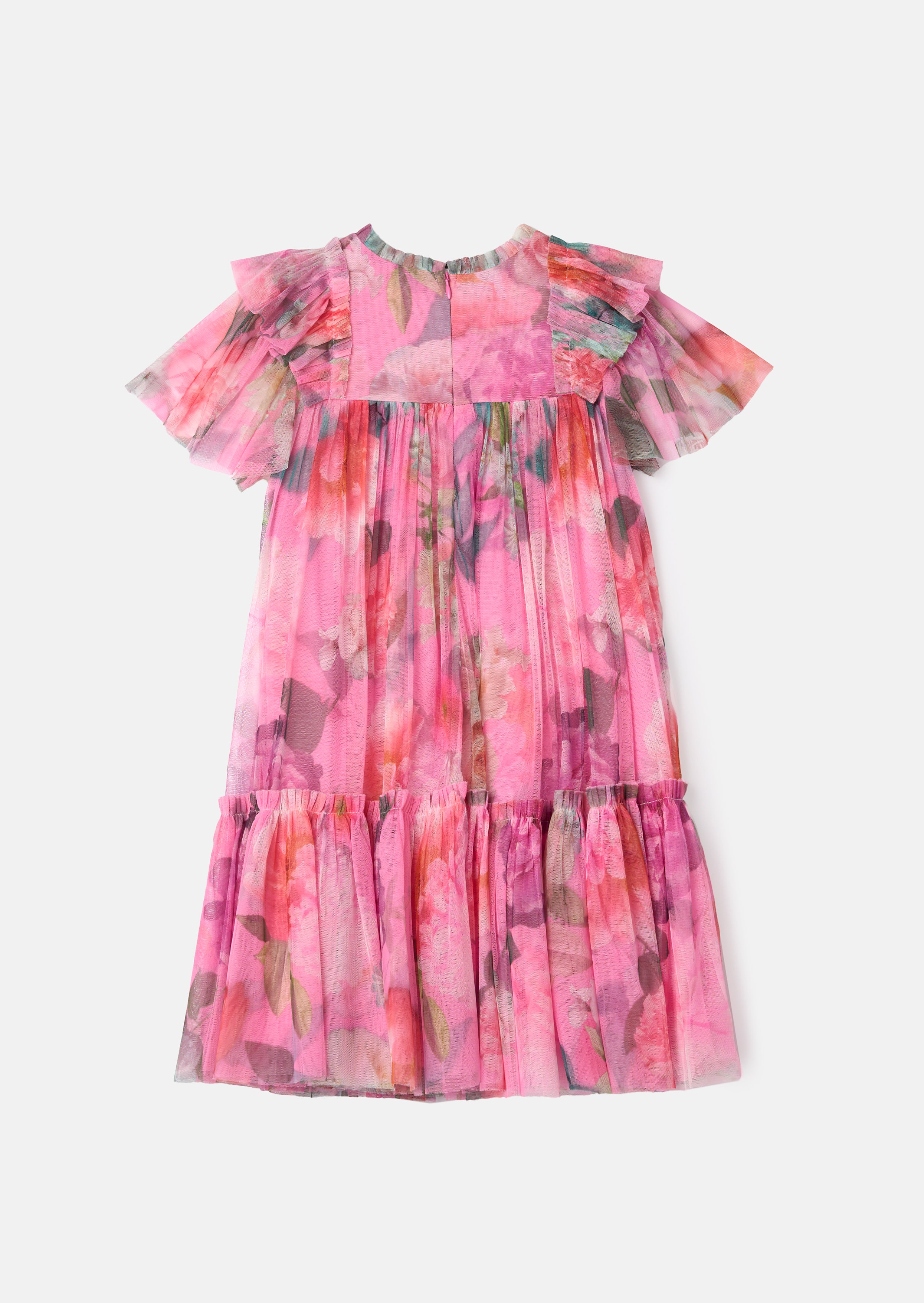 Rosa Pink Printed Tulle Dress