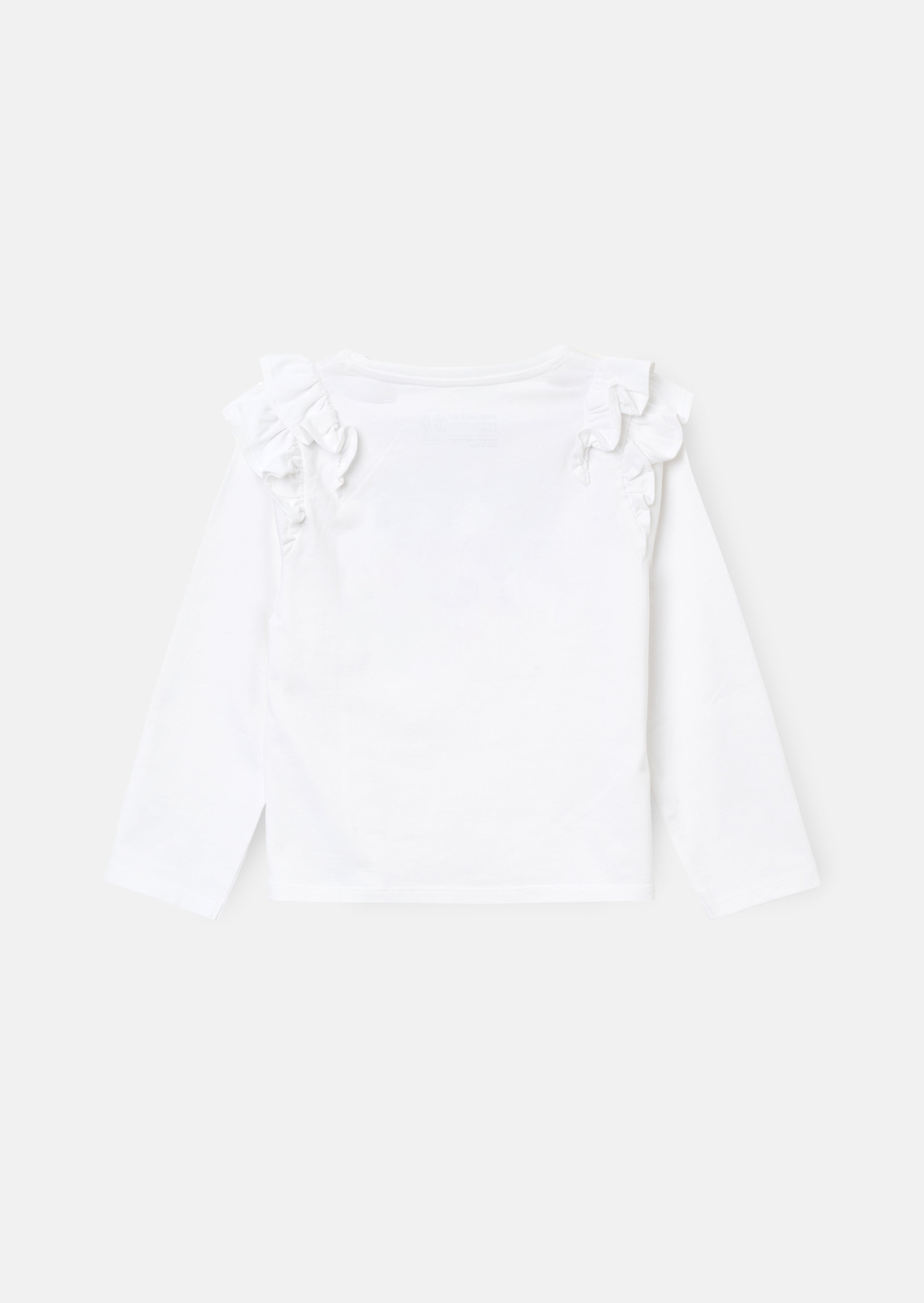 Bria White Long Sleeve Frill Shoulder Top