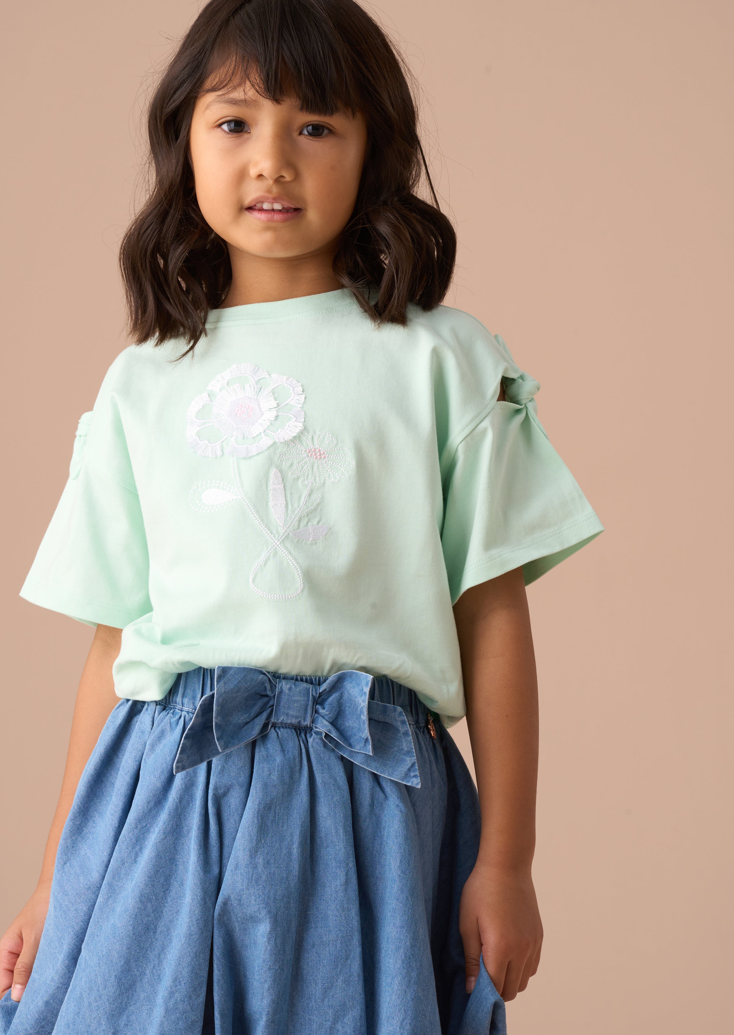 Leena Mint Tie Sleeve Top