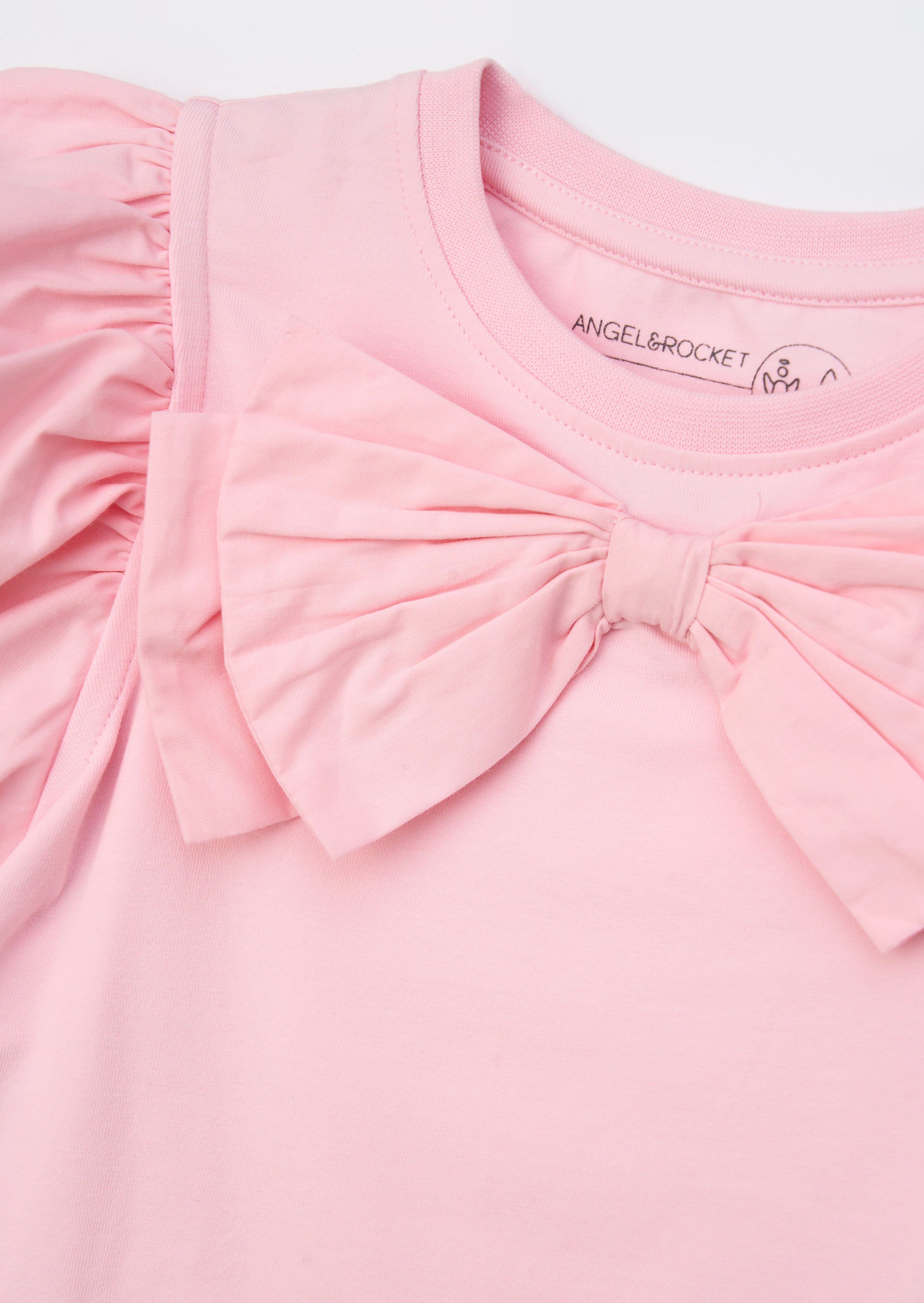 Eleri Pink Bow Puff Sleeve Top